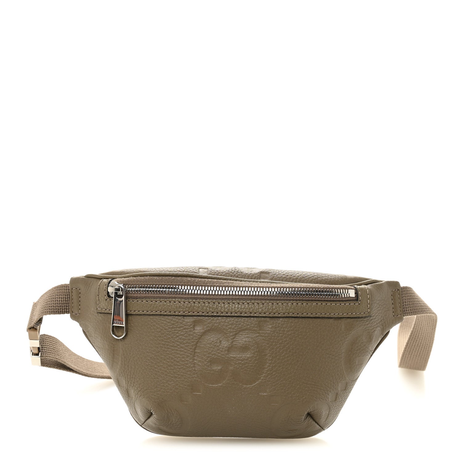 Piuma Calfskin Jumbo GG Embossed Small Belt Bag Good Taupe