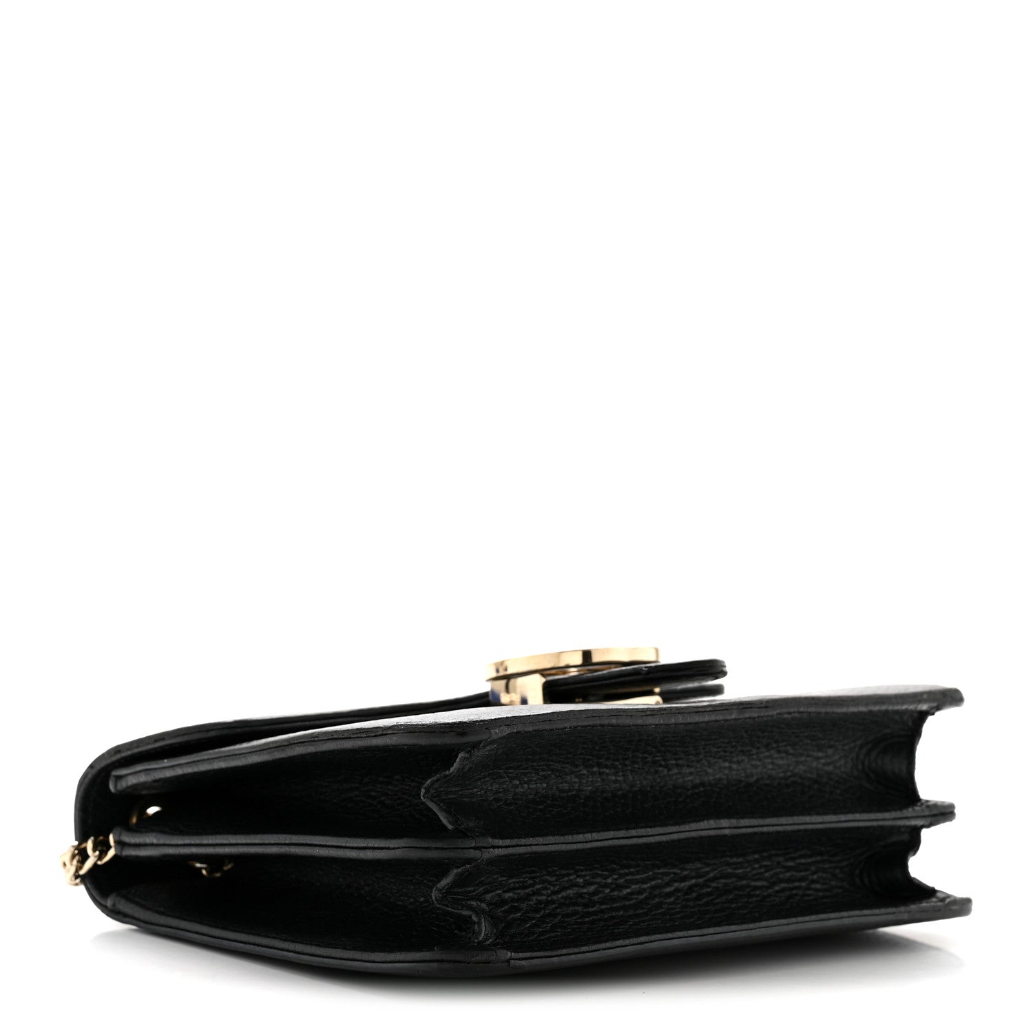 Dollar Calfskin Small Interlocking G Shoulder Bag Black