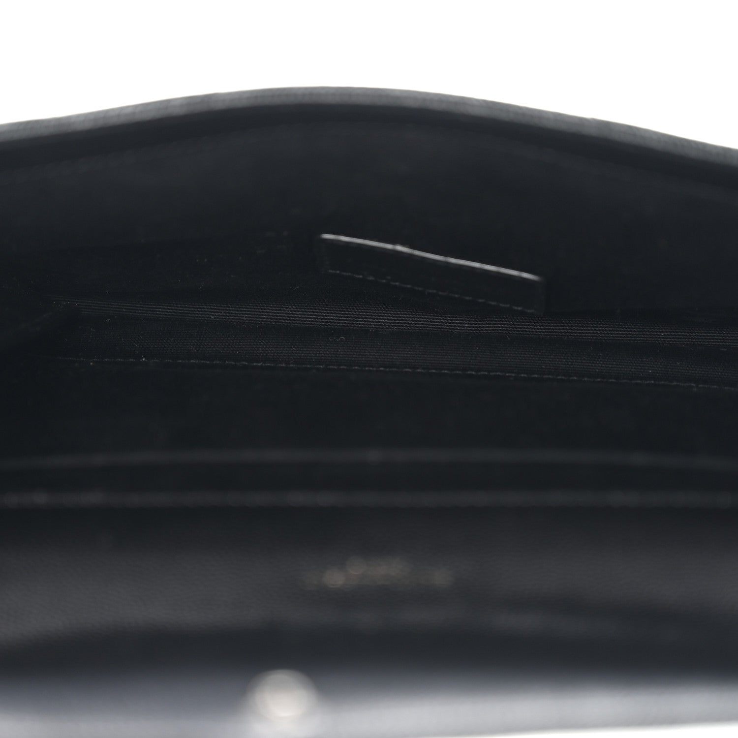 Grain De Poudre Matelasse Chevron Monogram Monochrome Envelope Clutch Black