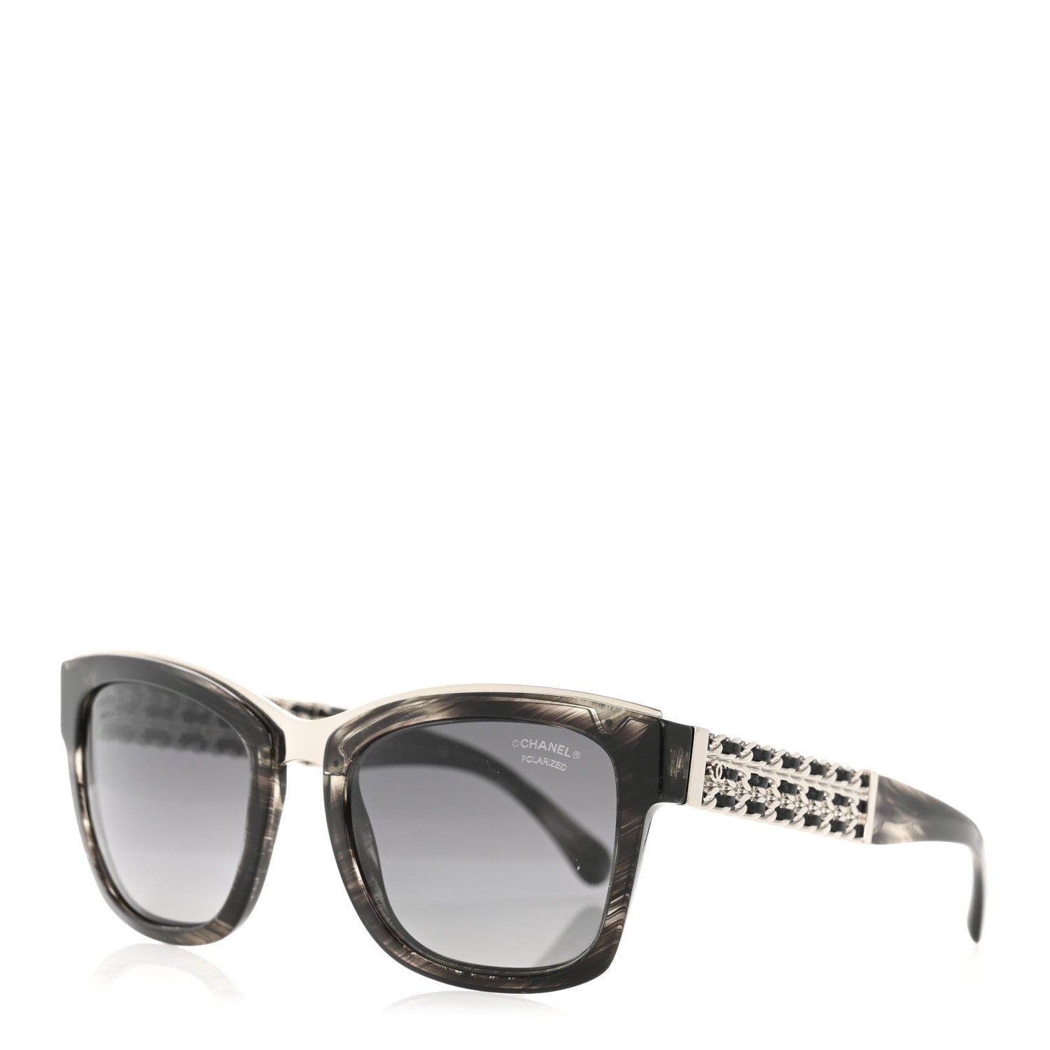 Acetate Lambskin Chain Sunglasses 5362-Q Black