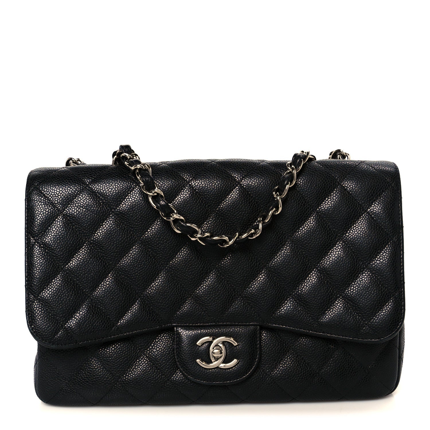 Caviar Quilted Jumbo Single Flap Black