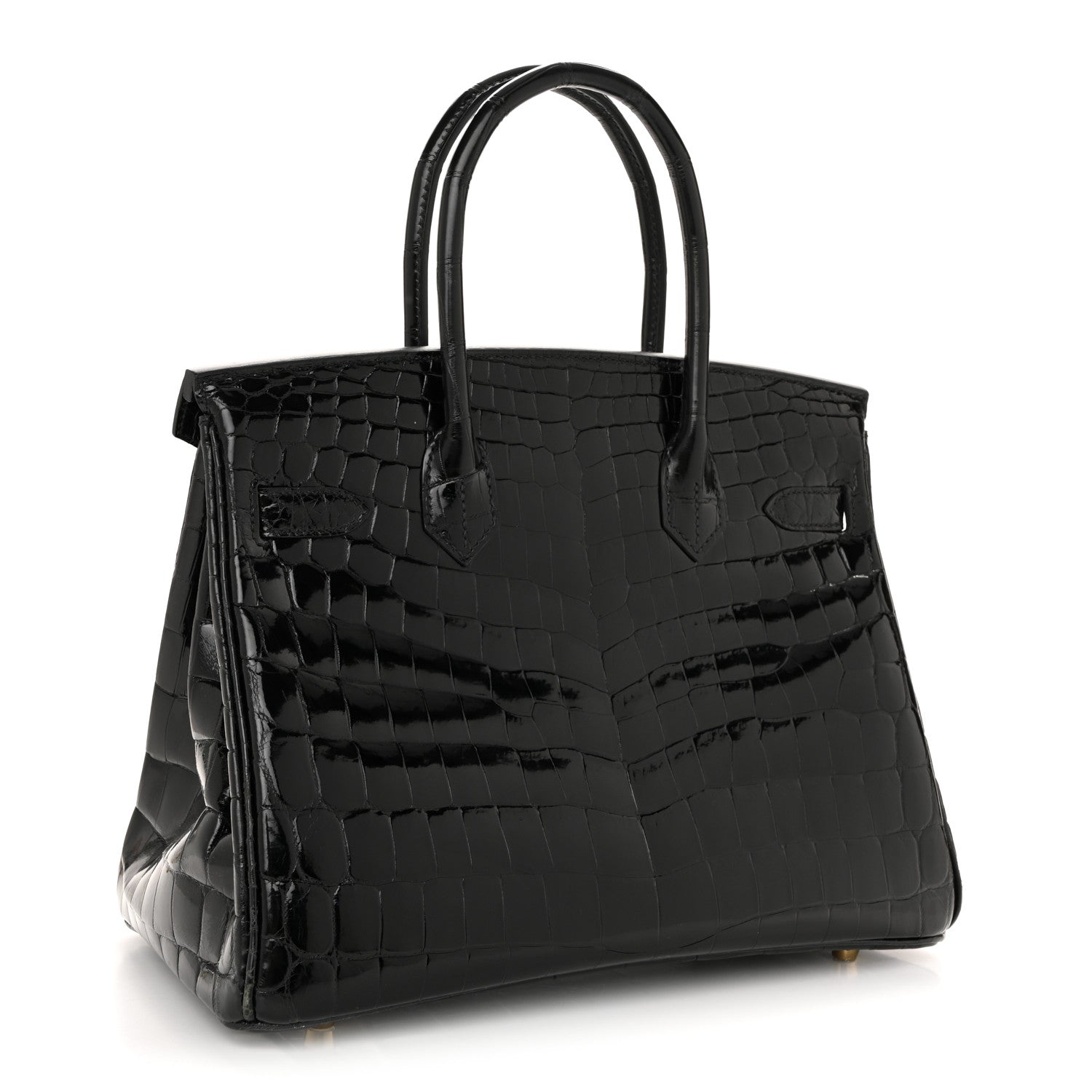 Shiny Niloticus Crocodile Birkin 30 Black