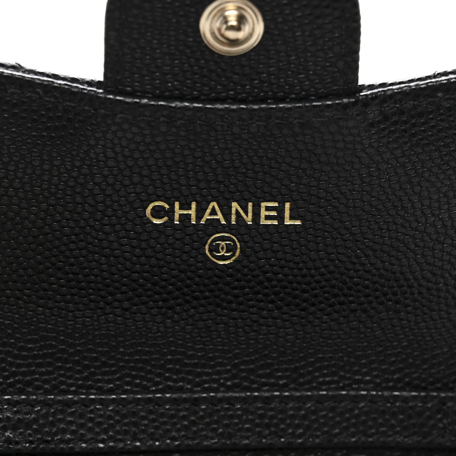 Caviar Quilted Flap Card Holder On Chain Black