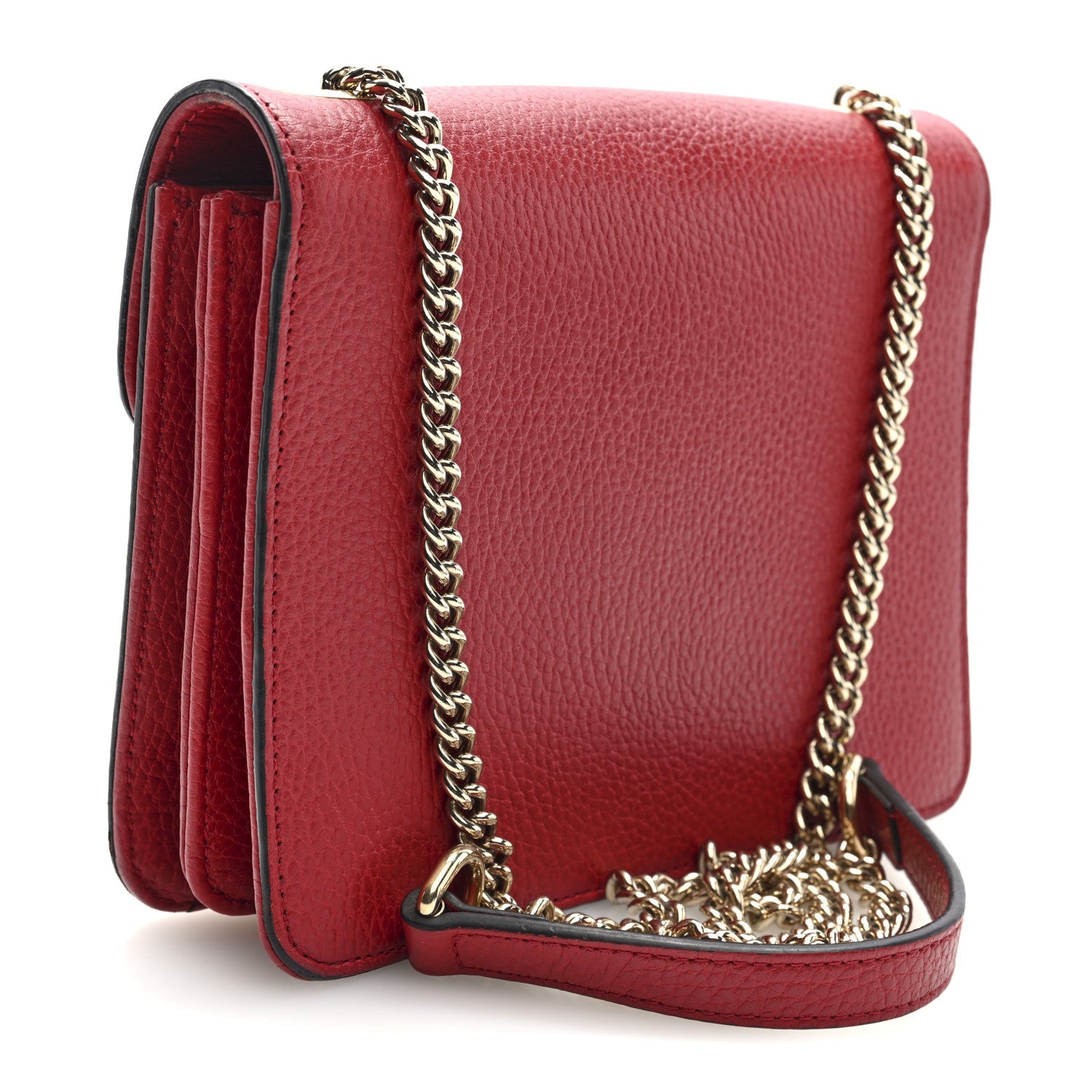 Dollar Calfskin Small Interlocking G Shoulder Bag Red
