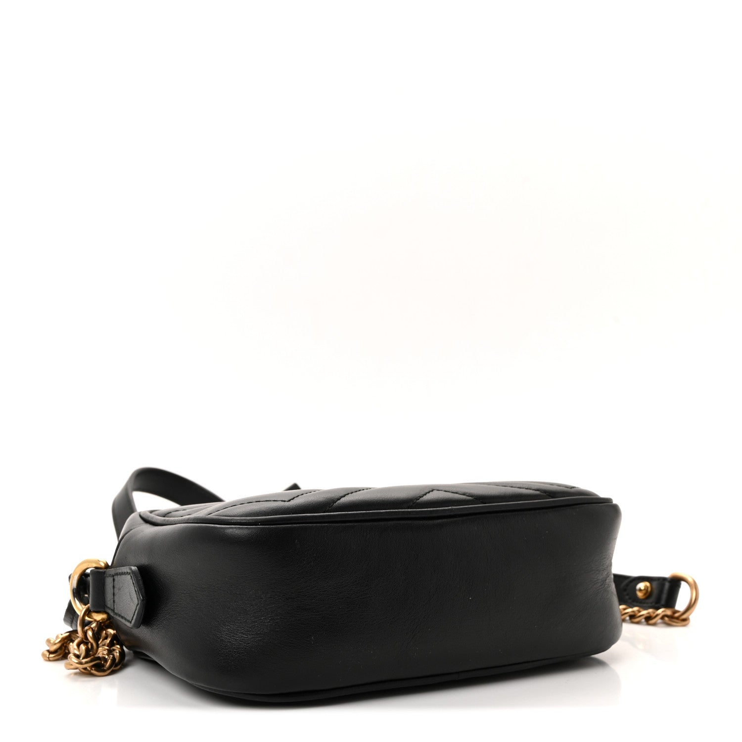 Calfskin Matelasse Mini GG Marmont Chain Shoulder Bag Black