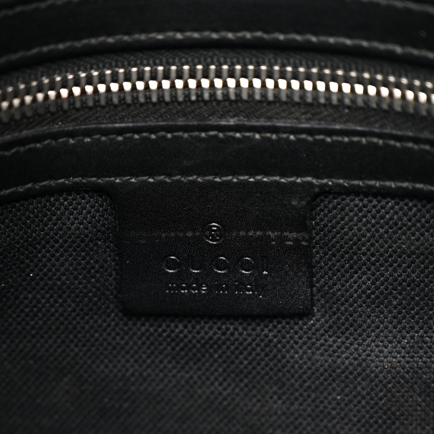 GG Supreme Monogram Appia Calfskin Web Flat Messenger Bag Black Grey