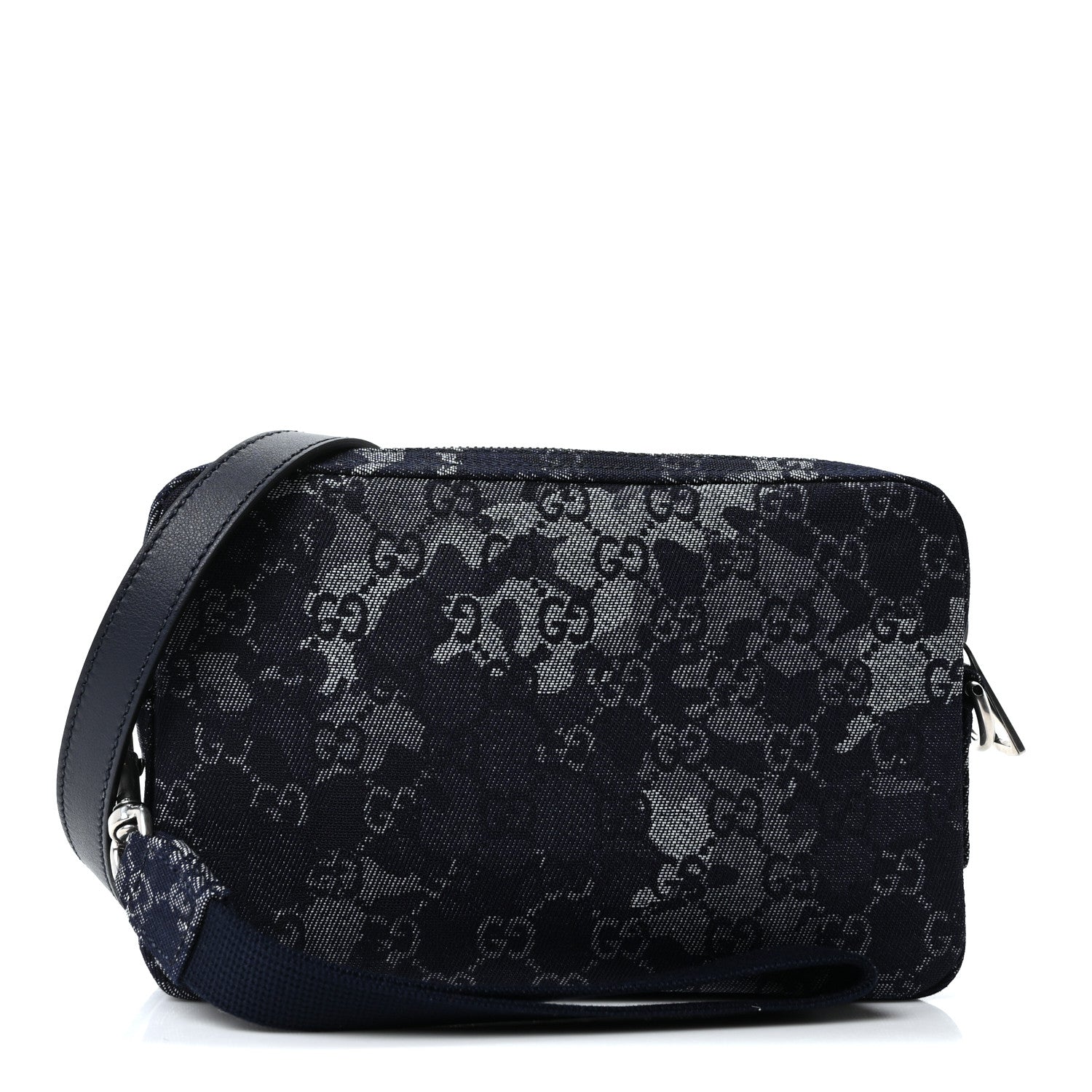 Denim GG Monogram Camouflage Small Crossbody Bag Blue