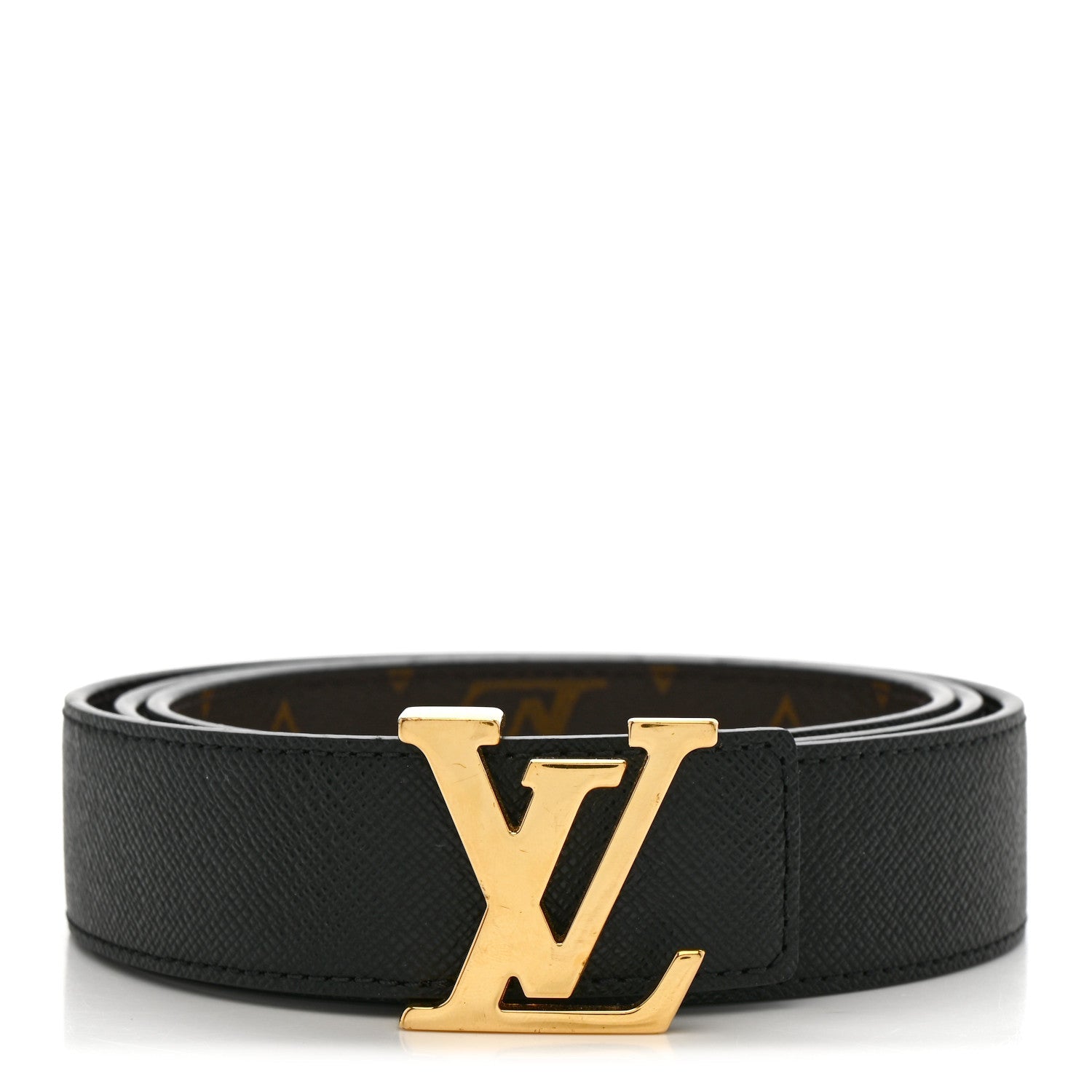 Calfskin Monogram 30mm LV Initiales Reversible Belt 90 36 Black