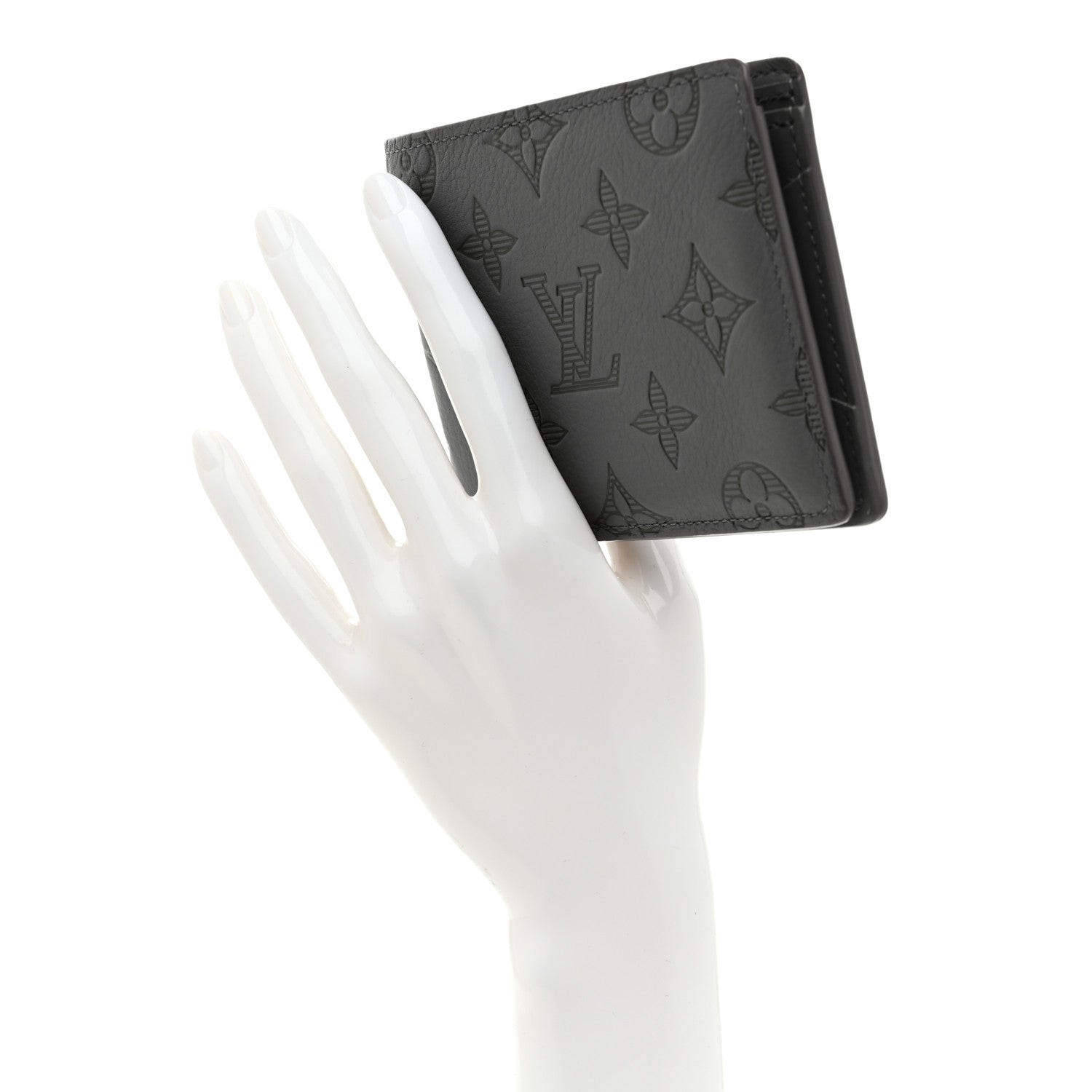 Calfskin Monogram Shadow Multiple Wallet Anthracite Gray
