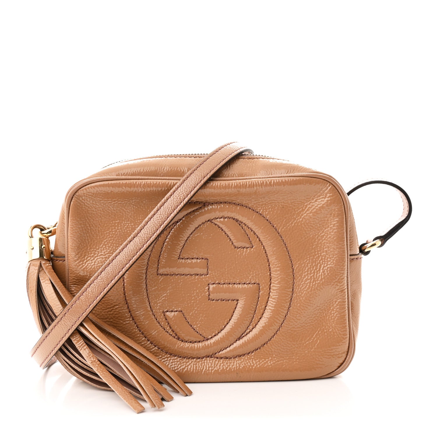 Vernice Naplack Small Soho Disco Bag Dark Cipria