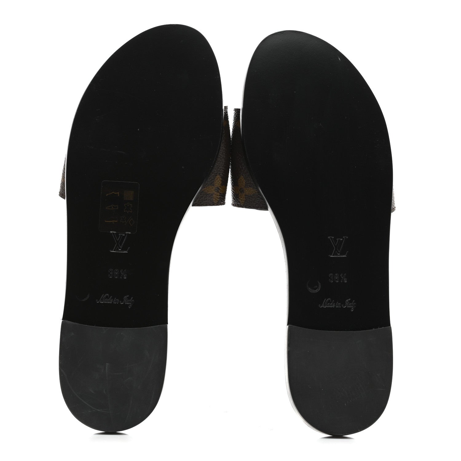 Patent Monogram Lock It Flat Mules 36.5