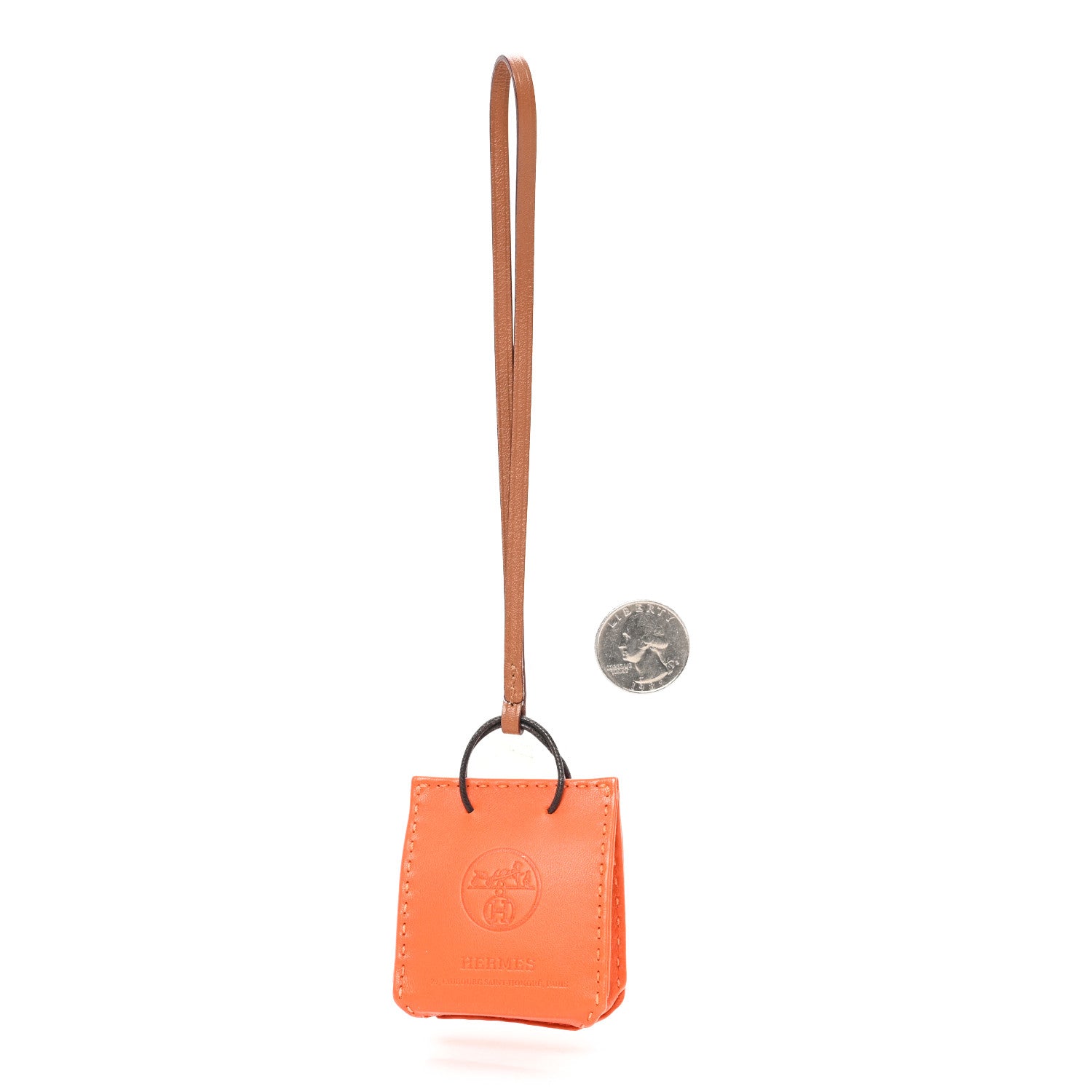 Milo Lambskin Swift Shopping Bag Charm Feu Gold