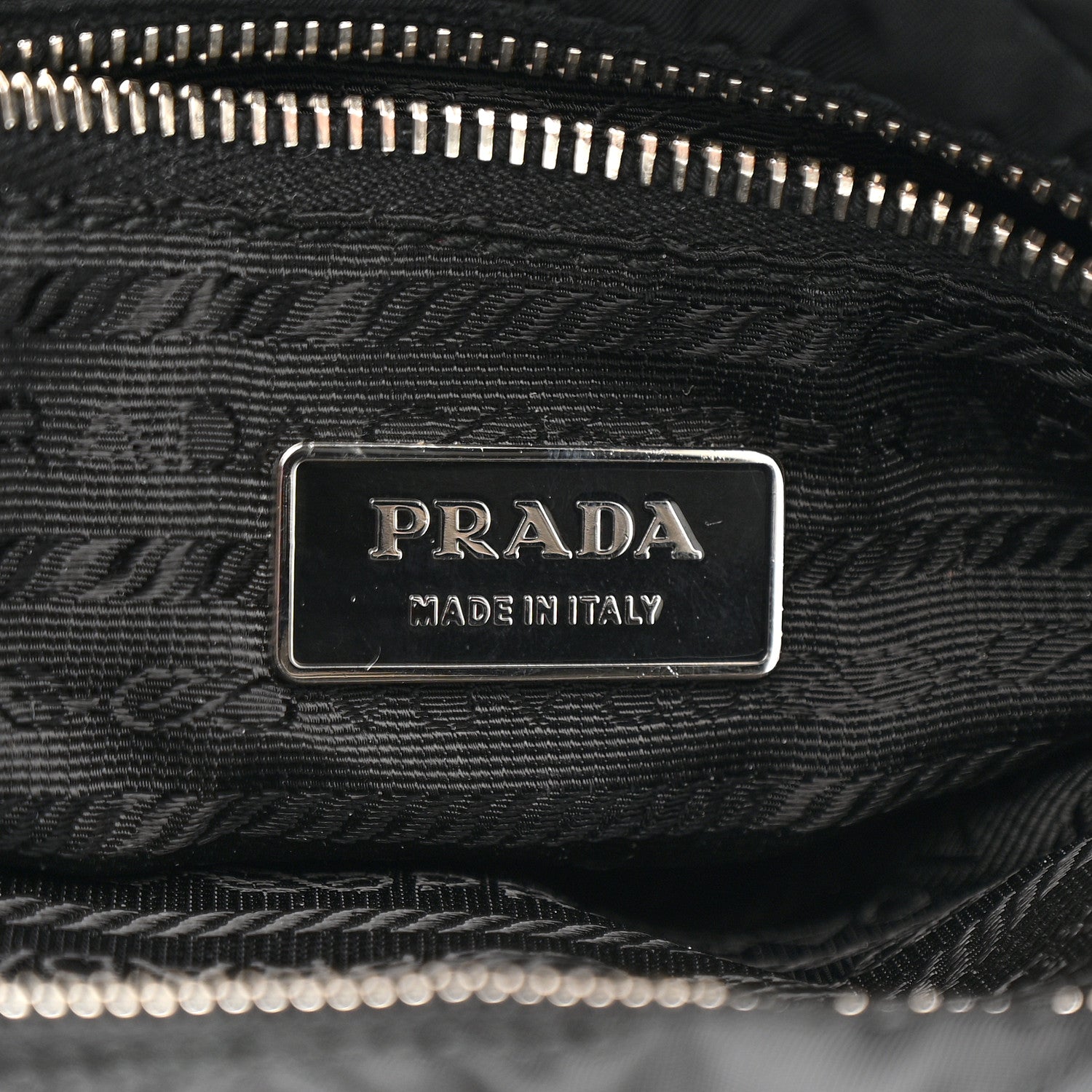 Nylon Tessuto Quilted Chain Shoulder Bag Black
