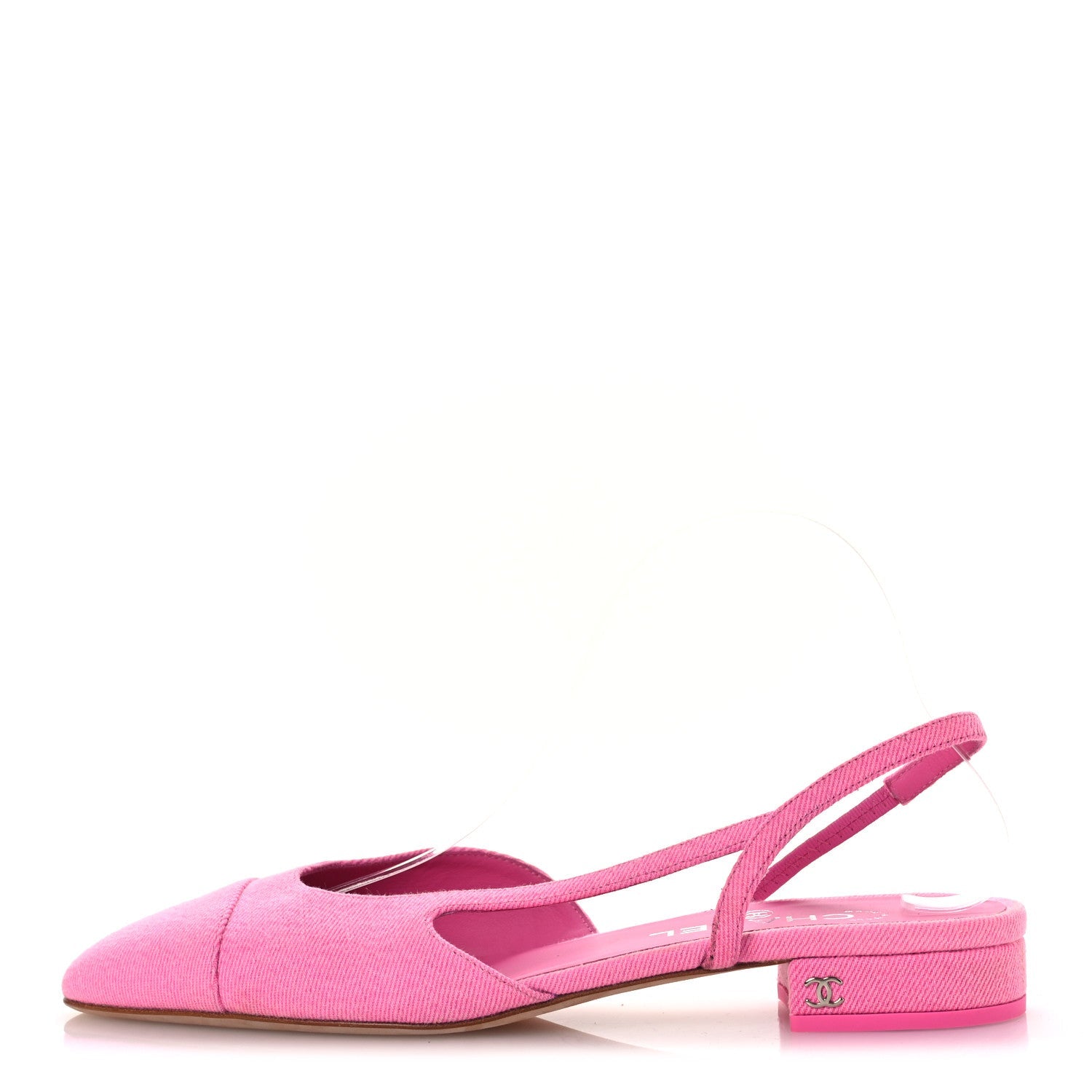 Denim Cap Toe CC Slingback Flat 40 Neon Pink