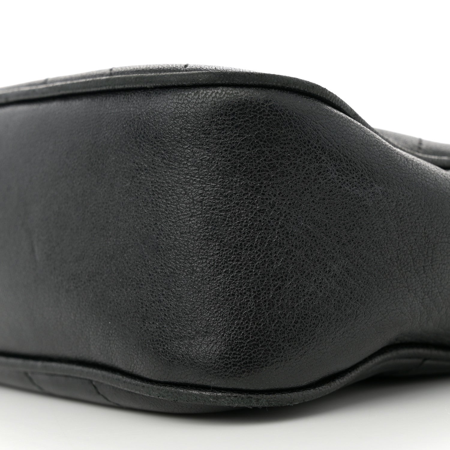 Sakai Be Green Calfskin Diagonal Stitched Small Blondie Shoulder Bag Black