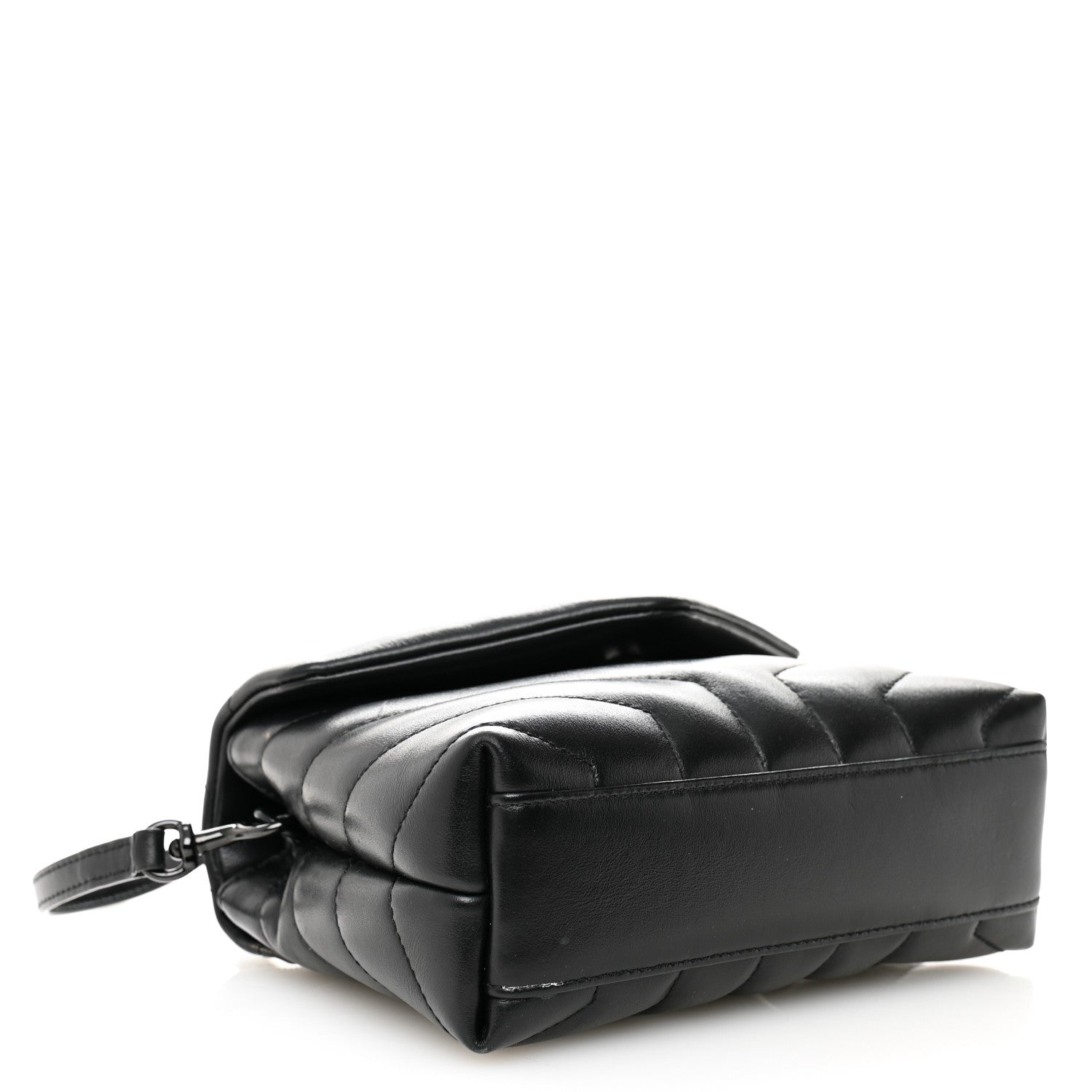 Calfskin Y Quilted Monogram Monochrome Toy Loulou Crossbody Bag Black