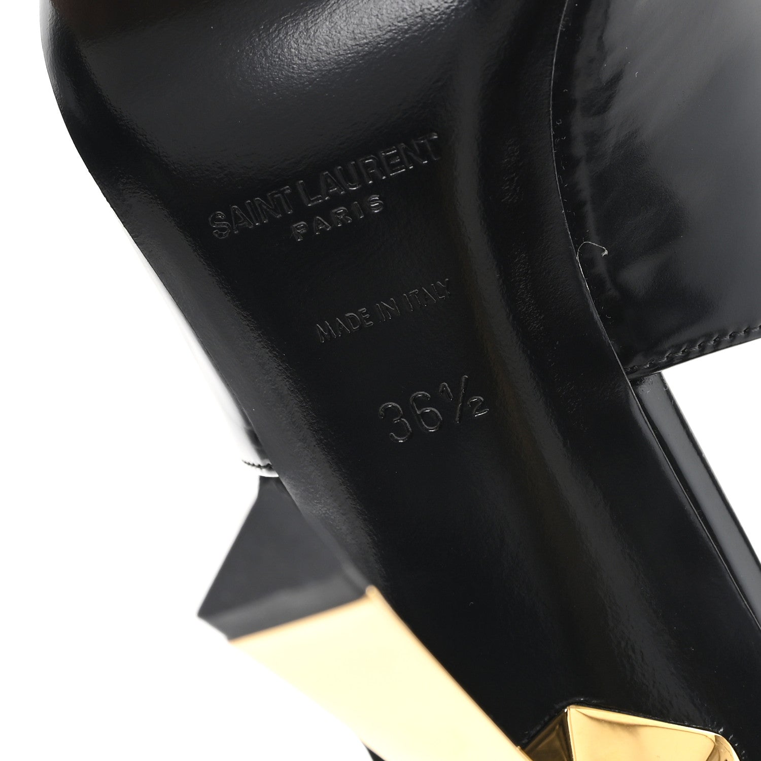 Glazed Calfskin Lee 110 Slingback Pumps 36.5 Black
