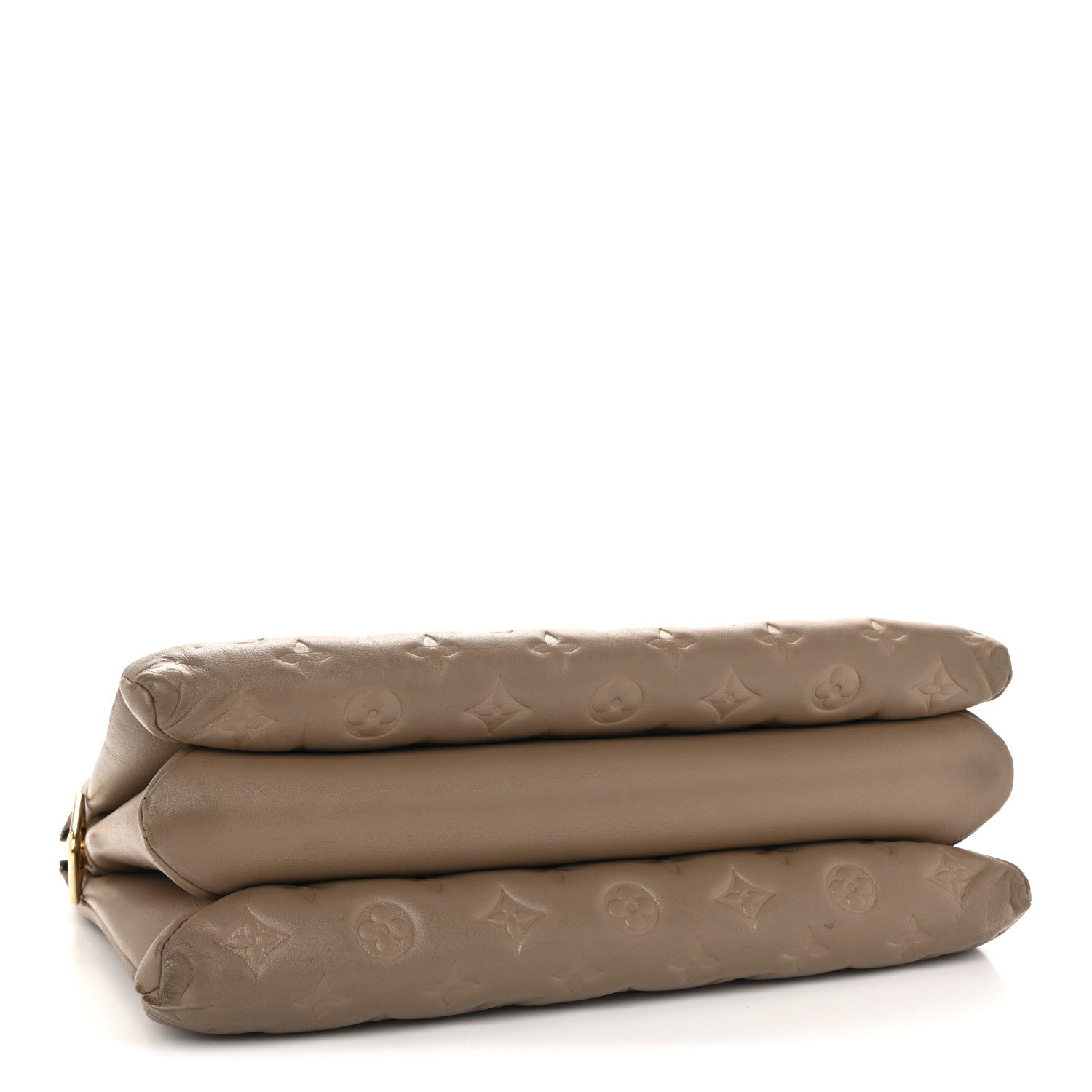 Lambskin Embossed Monogram Coussin MM Taupe