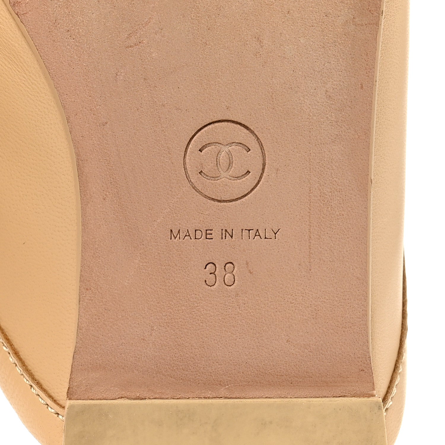 Lambskin Pearl CC Mules 38 Beige