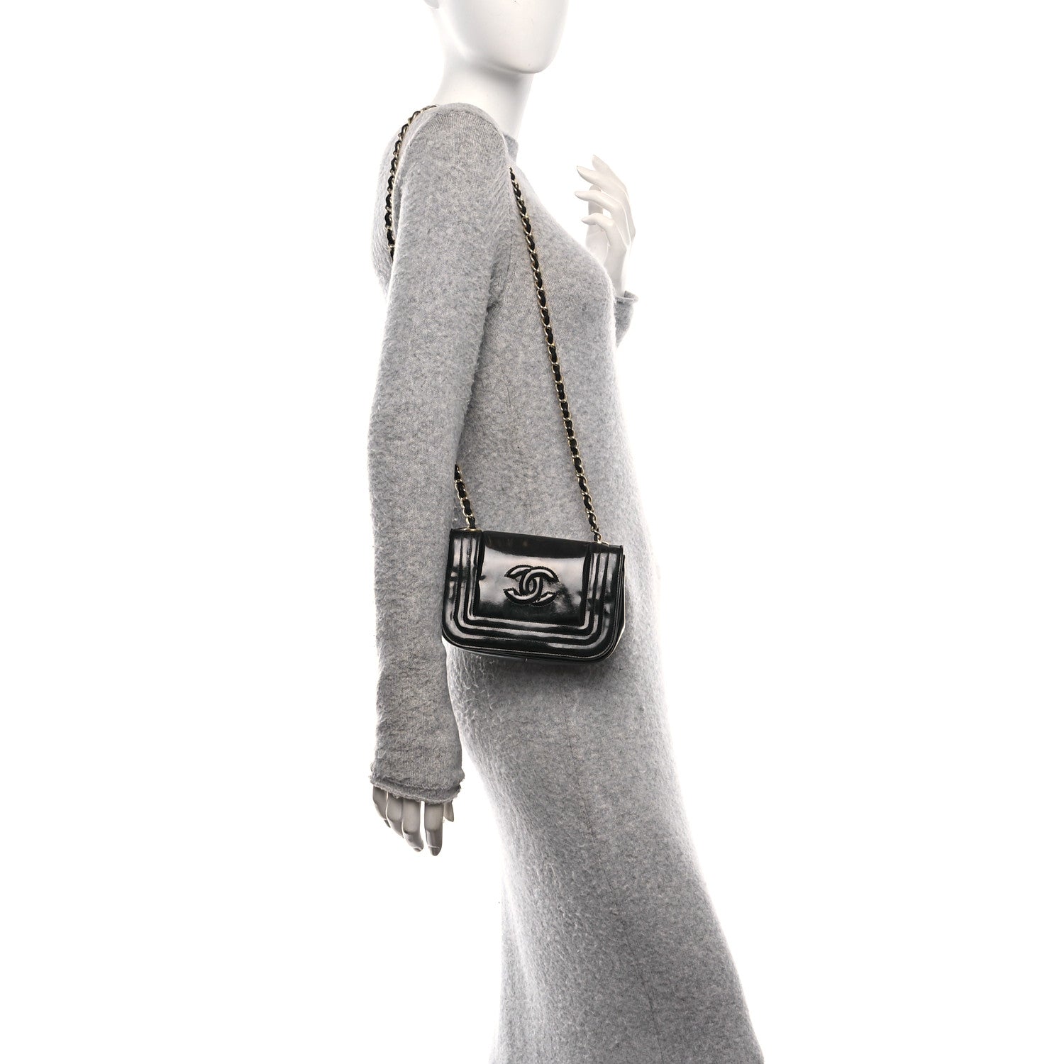 Patent Mini Flap Black