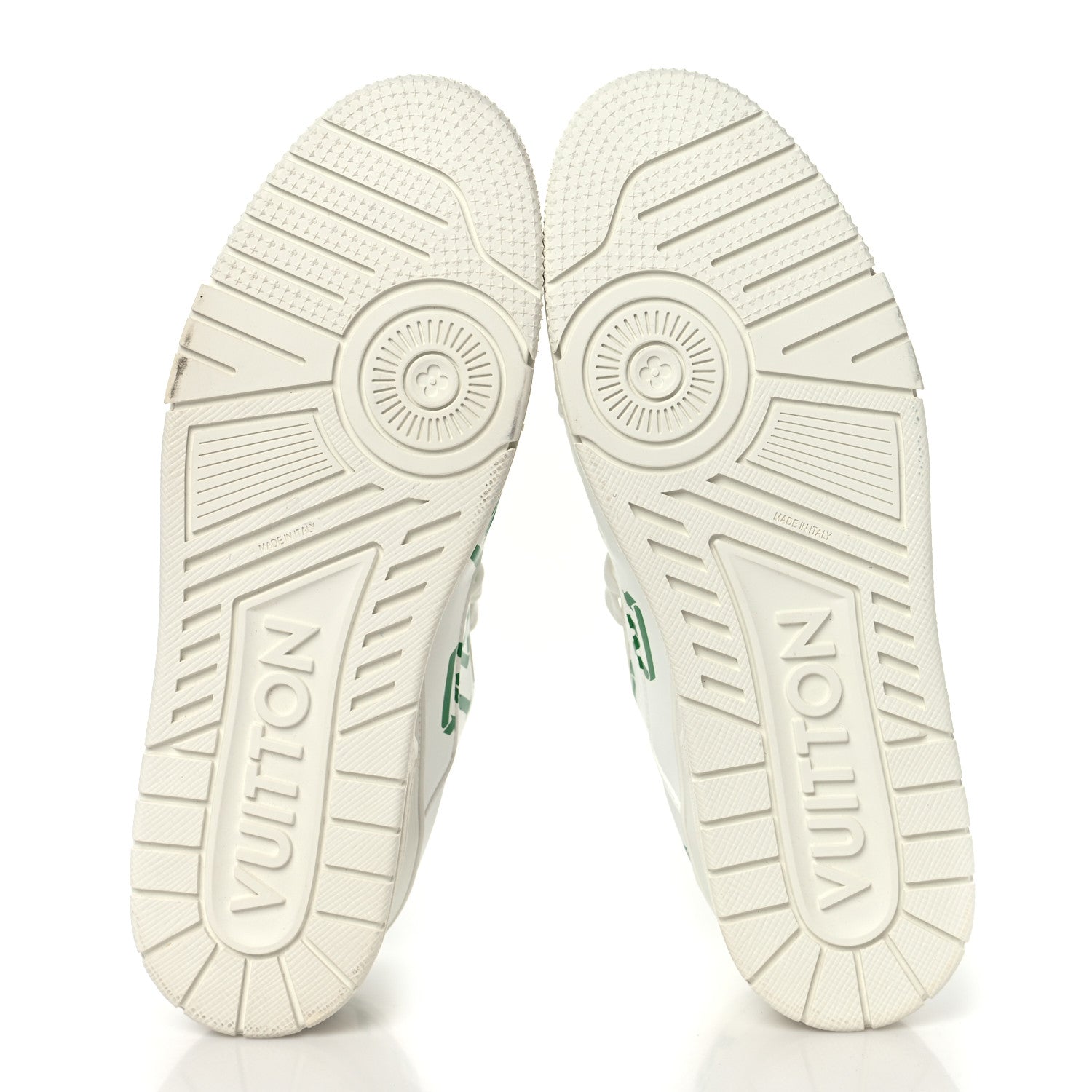 Mens LV Trainer Upcycling Sneakers 9 White Green