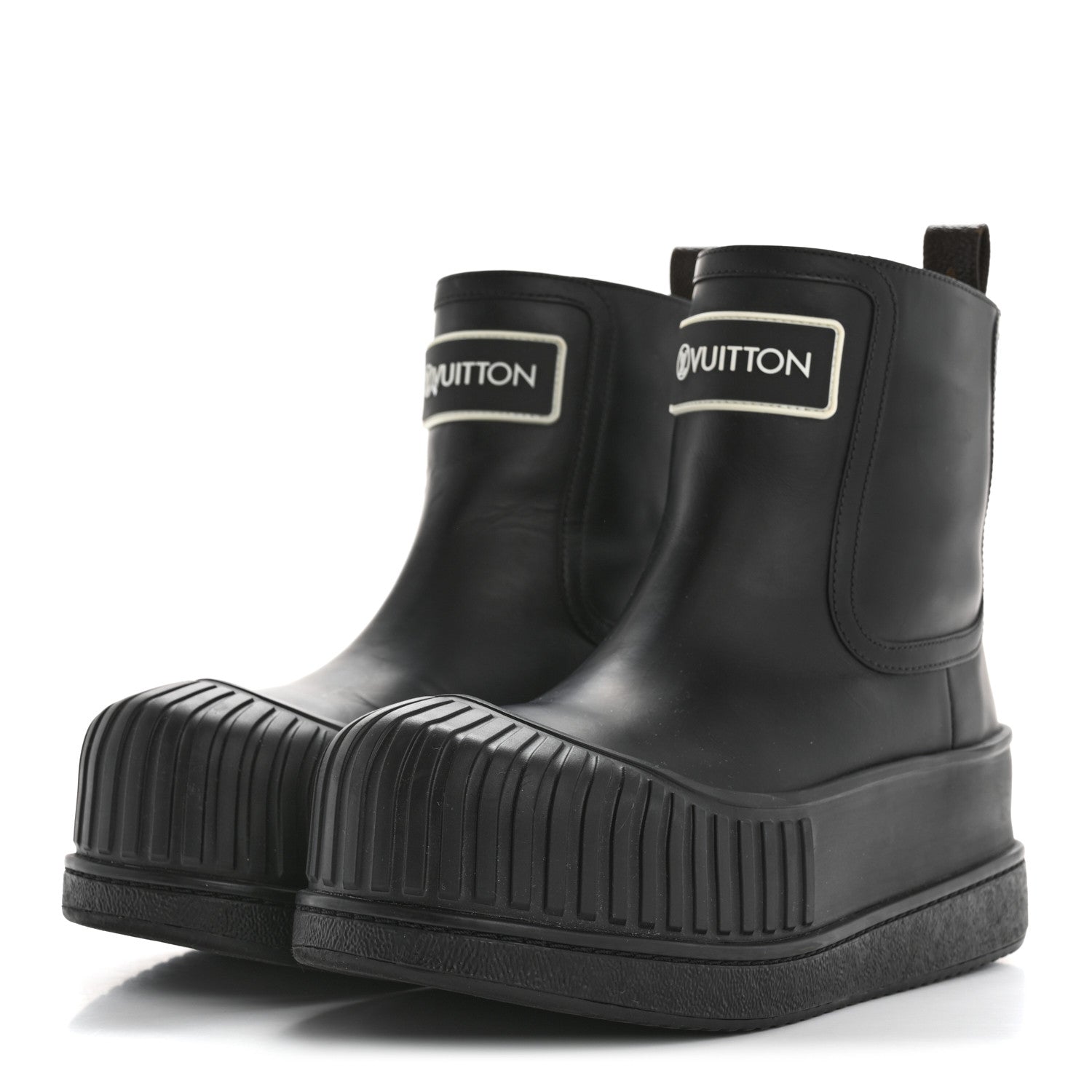 Calfskin Polar Flat Ankle Boots 38 Black