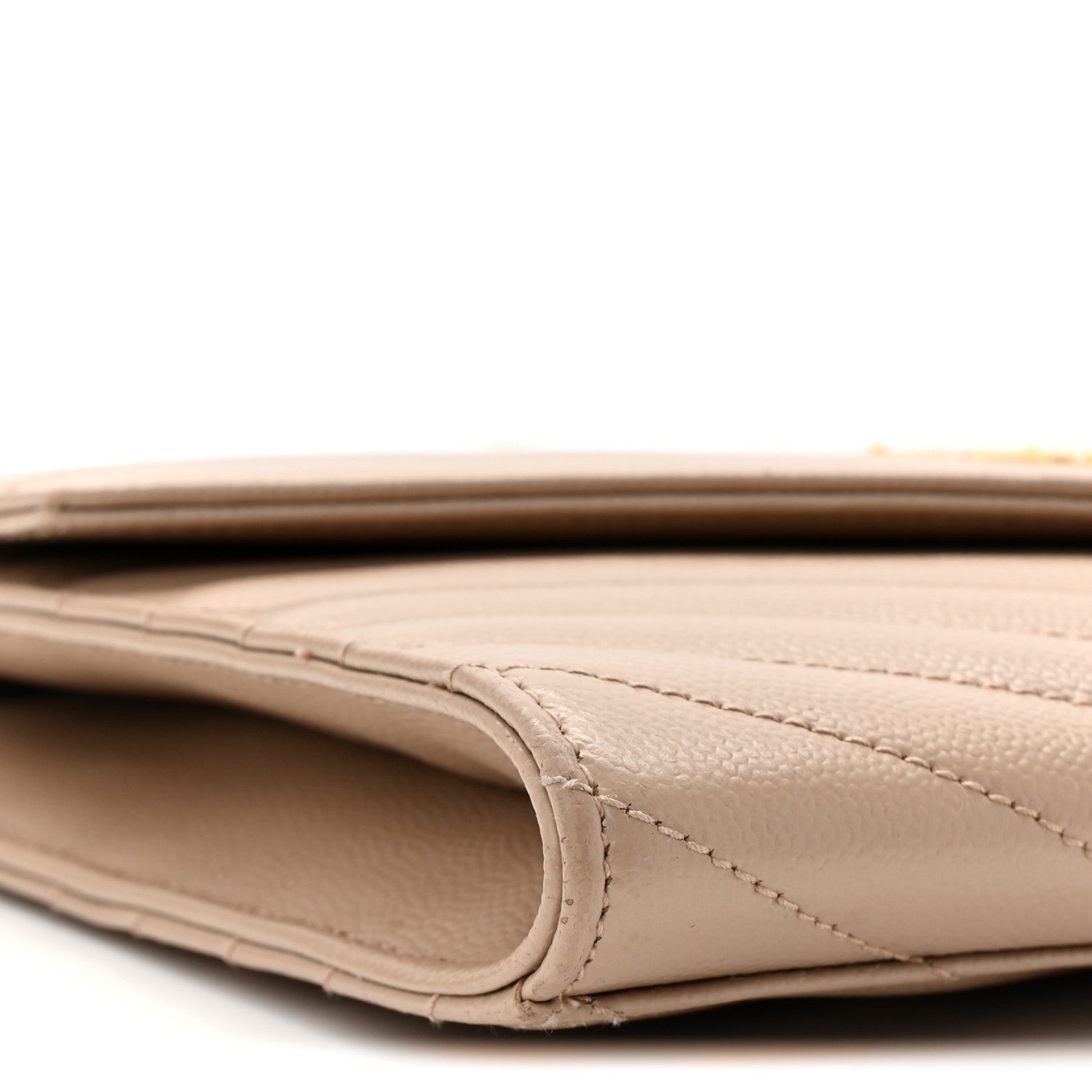 Grain De Poudre Matelasse Chevron Monogram Envelope Clutch Dark Beige