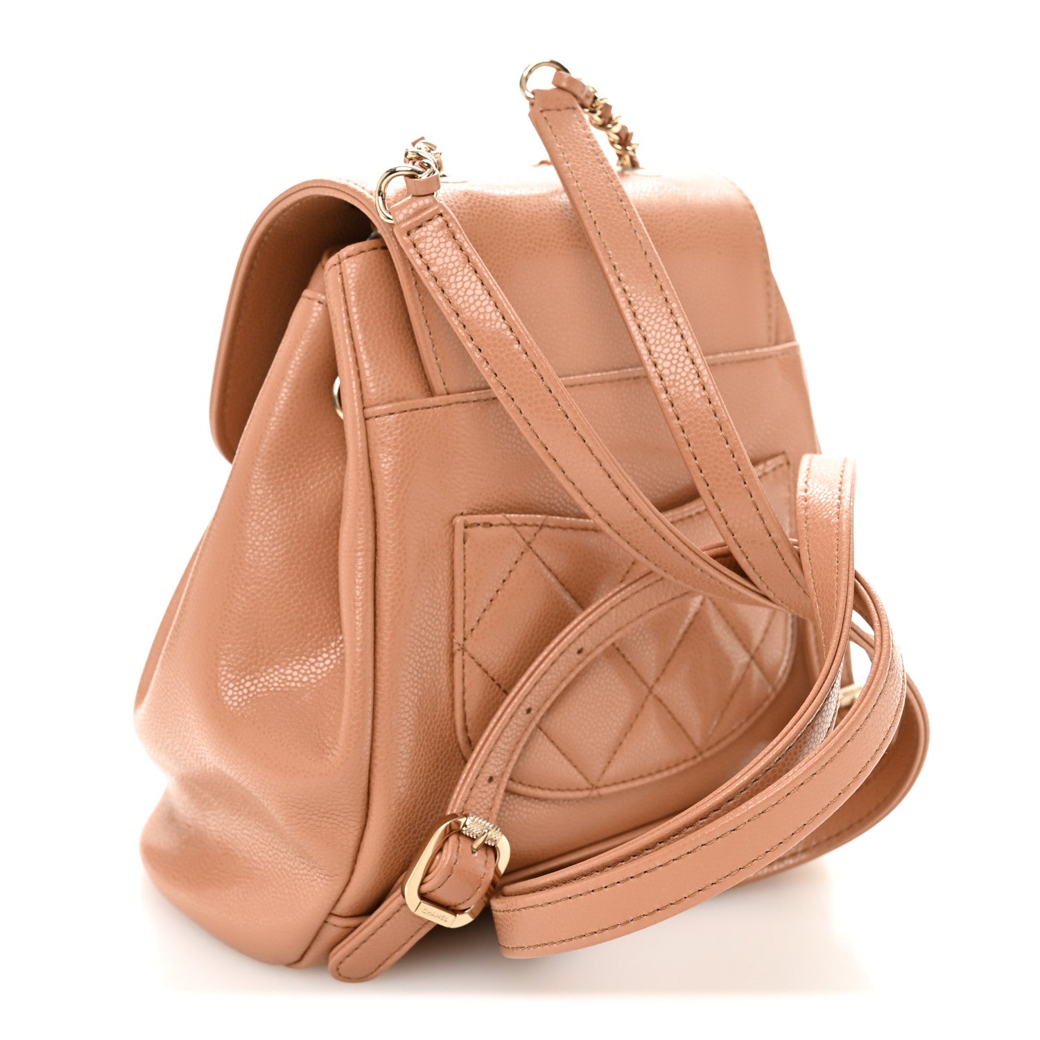 Caviar Quilted Mini Business Affinity Backpack Brown