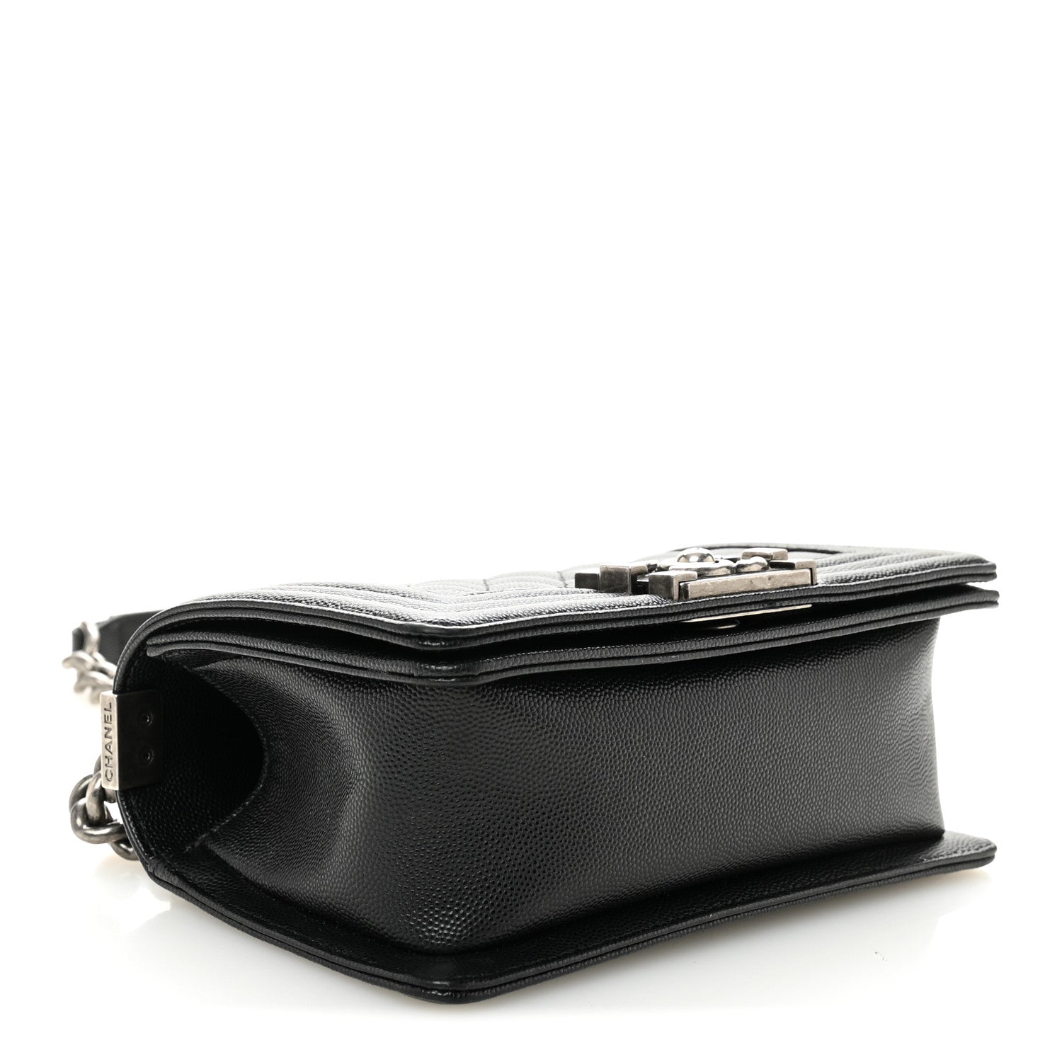 Caviar Quilted Small Boy Flap Black