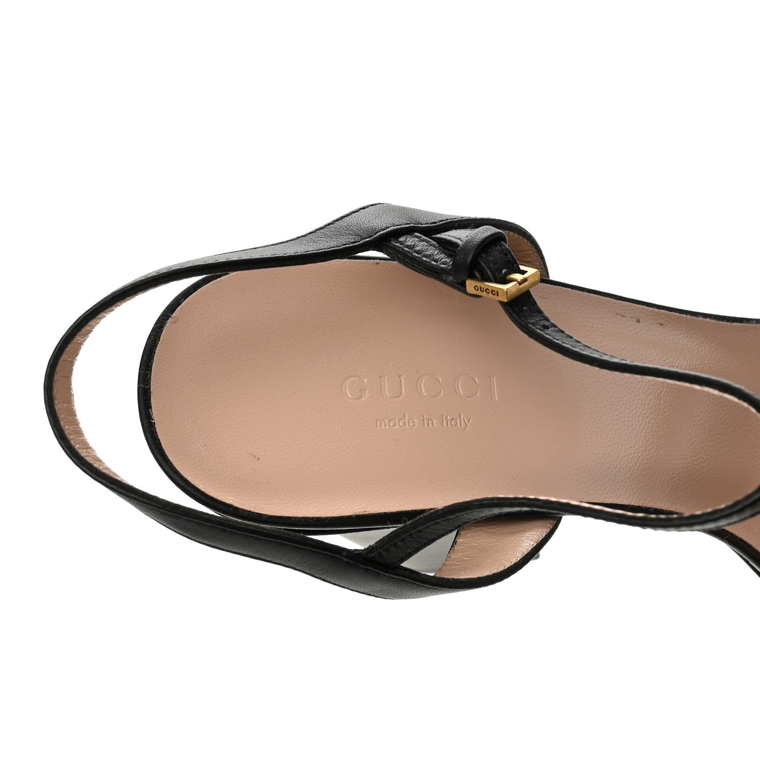 Lifford Calfskin GG Marmont Ankle Wrap 105mm Sandals 39 Black