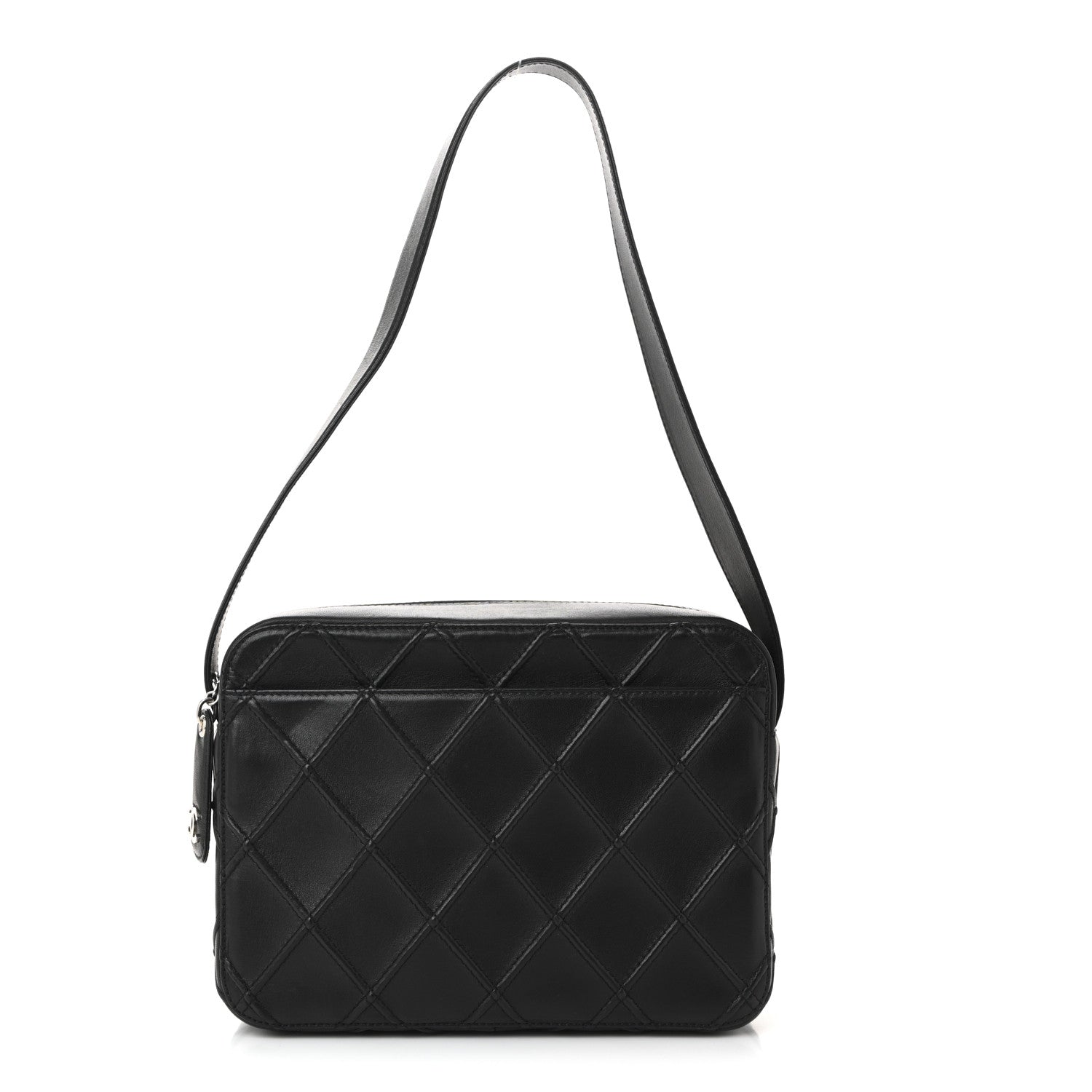 Lambskin Stitched Camera Case Black