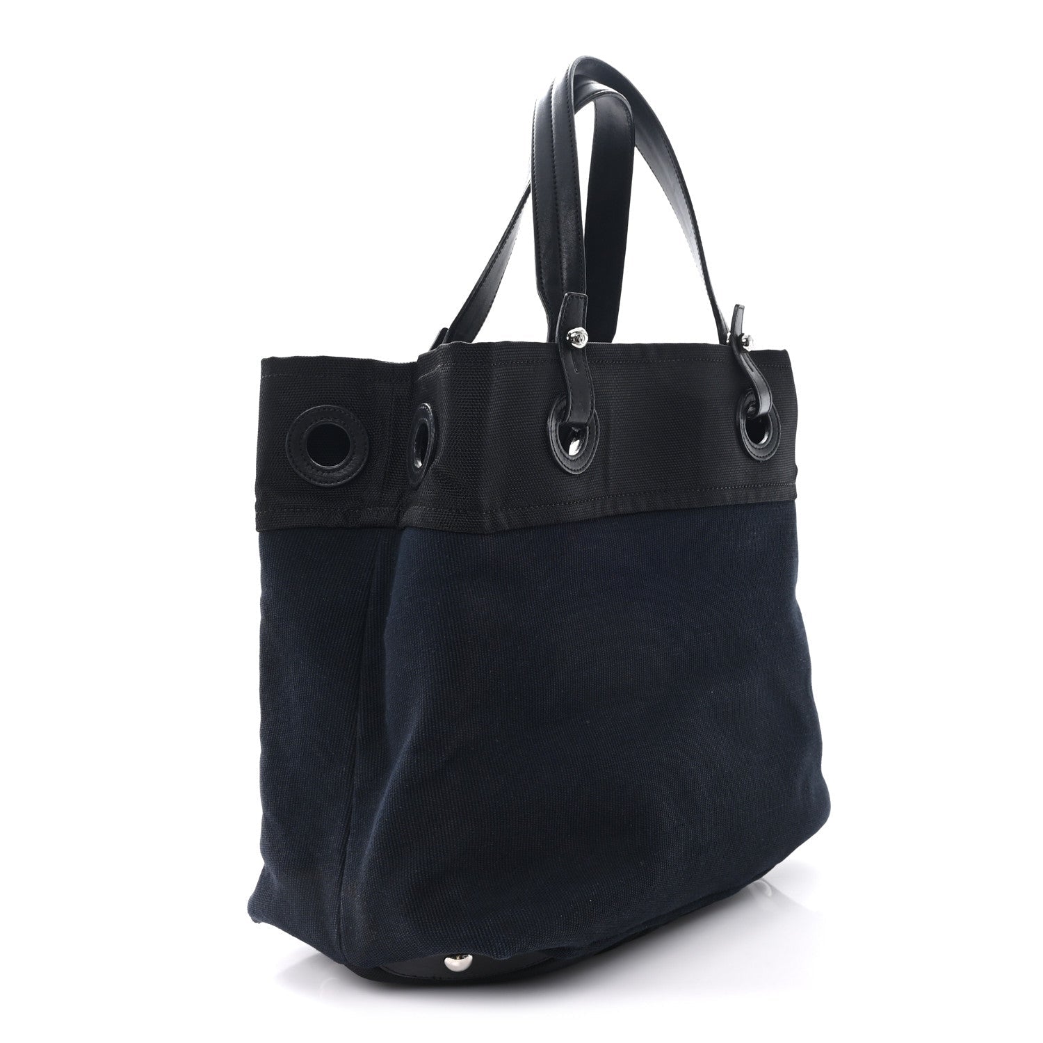 Lambskin Canvas CC Shopping Tote Black