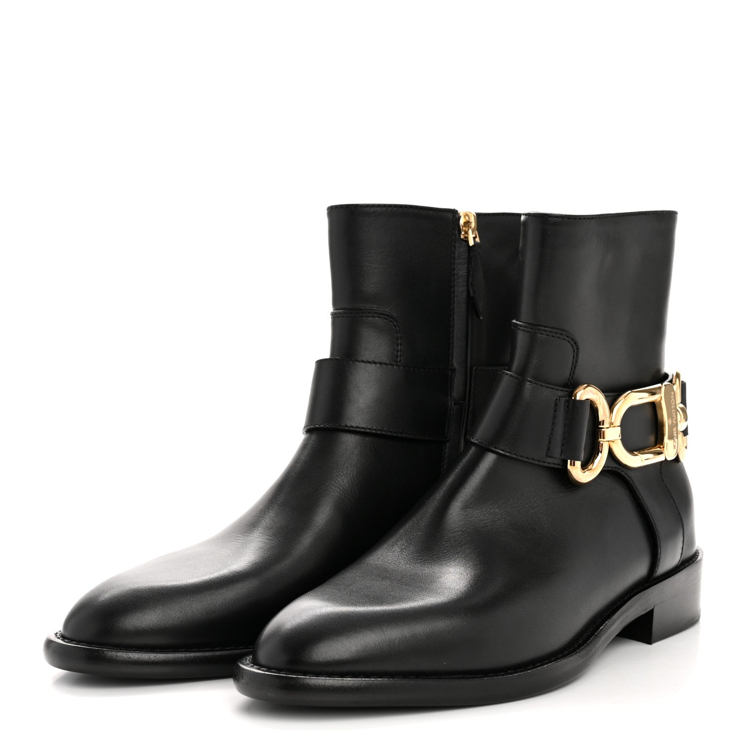 Calfskin Westside Flat Ankle Boots 37 Black