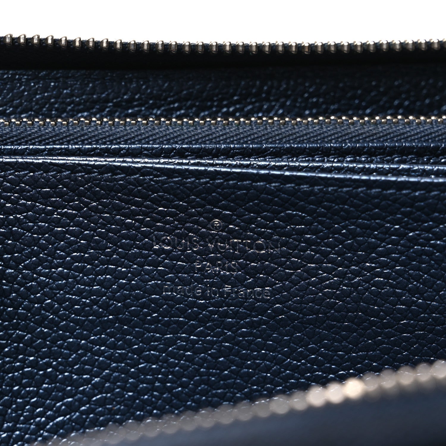 Metallic Empreinte Monogram Zippy Wallet Navy Nacre