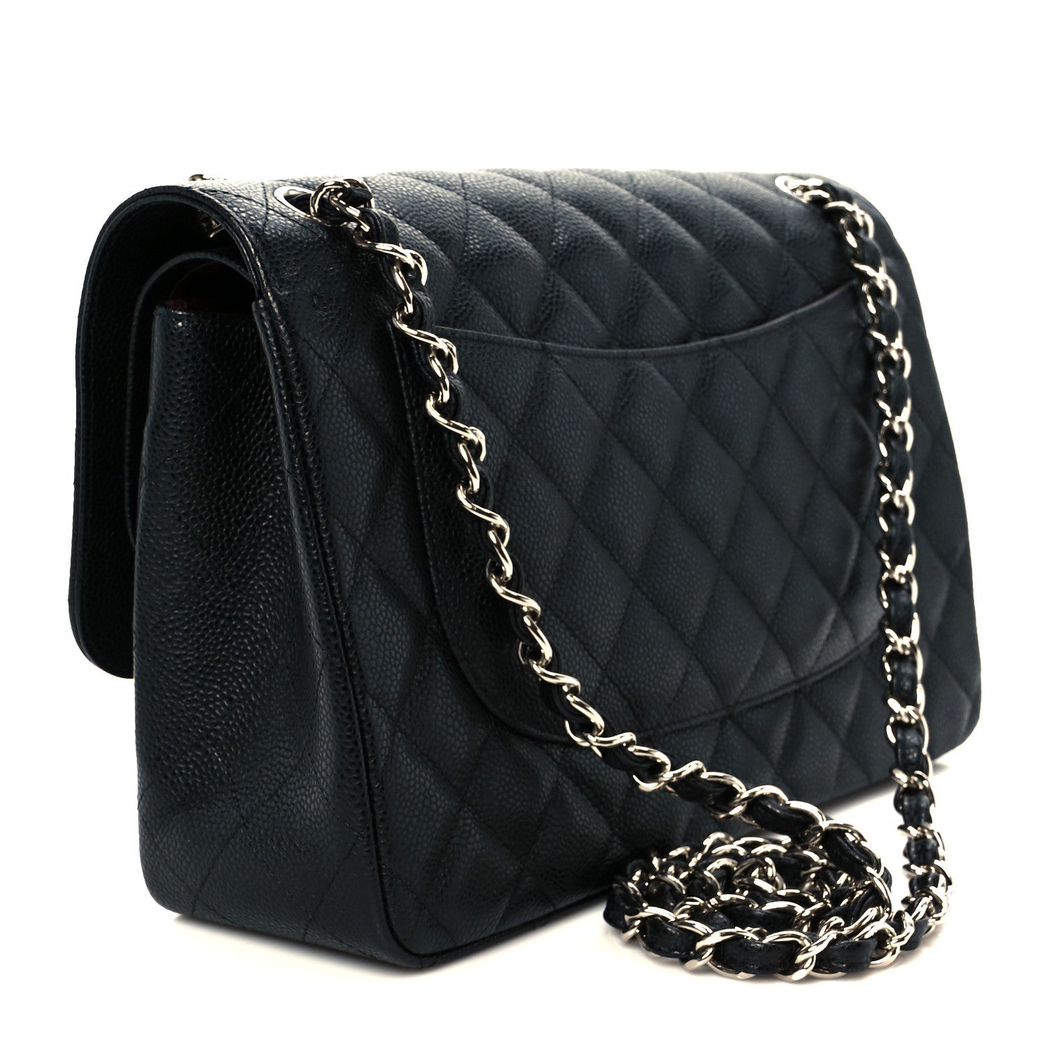 Caviar Quilted Jumbo Double Flap Black