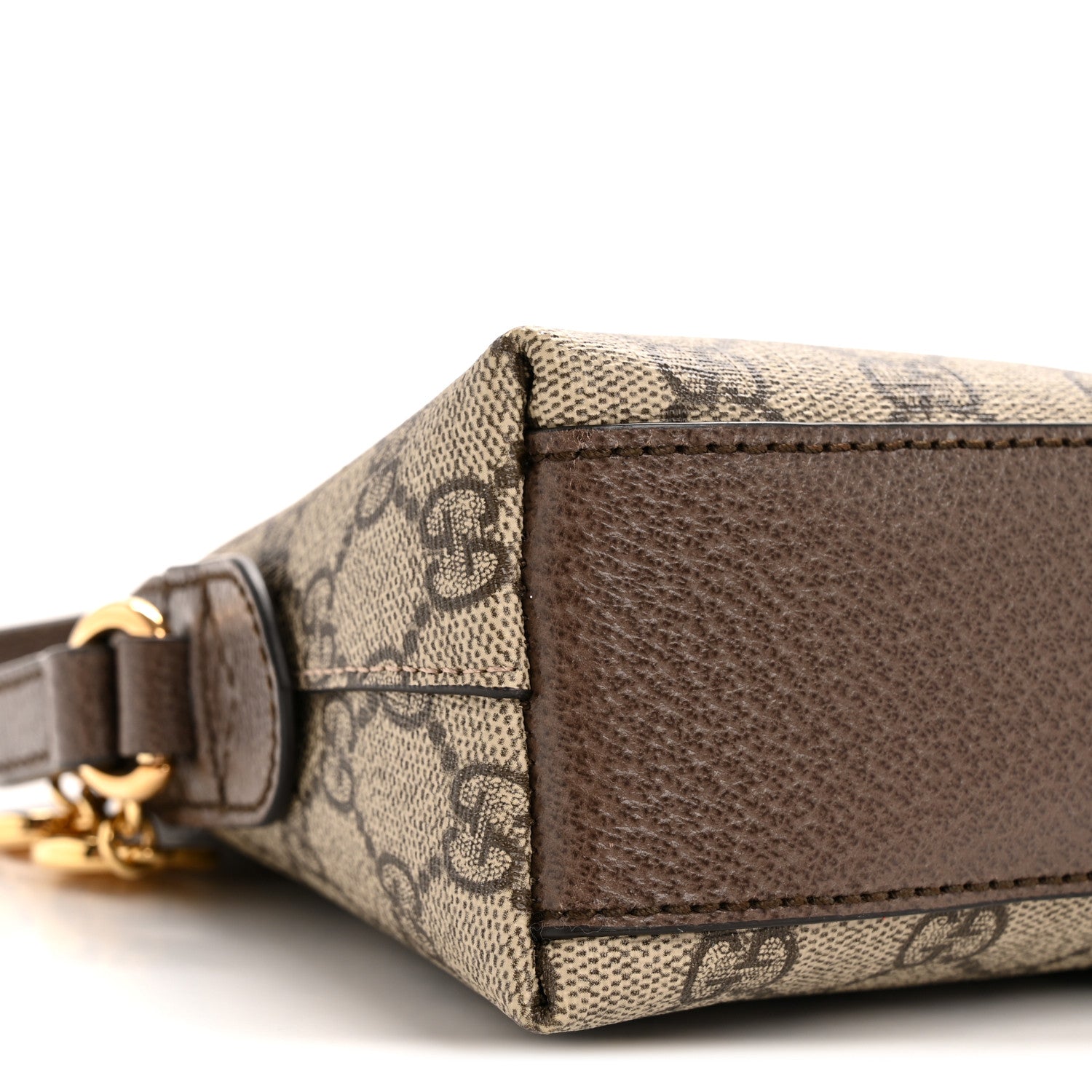 GG Supreme Monogram Textured Dollar Calfskin Web Small Ophidia Dome Shoulder Bag Beige Ebony New Acero