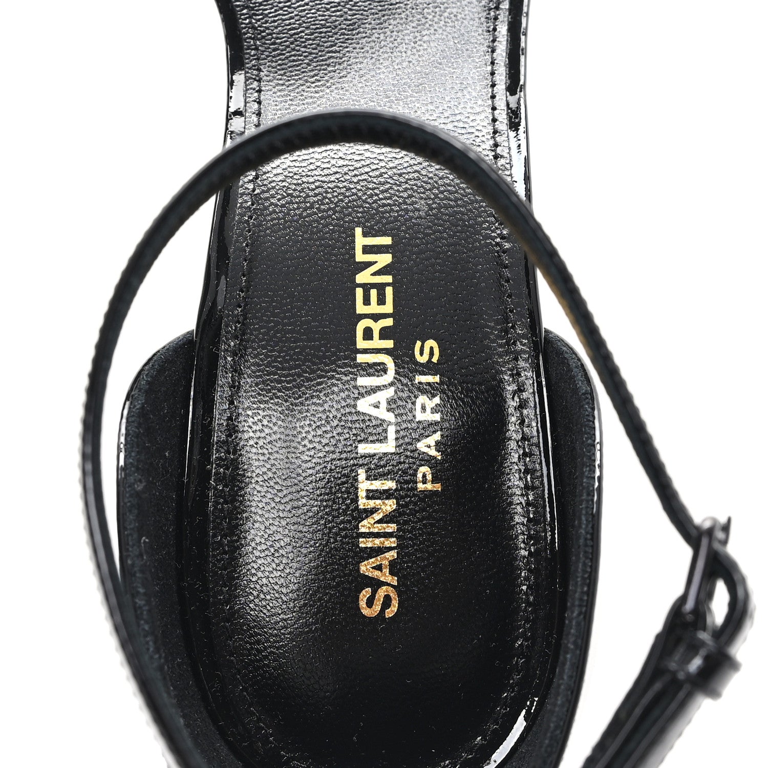 Patent Calfskin Opyum 110 Sandals 39 Black