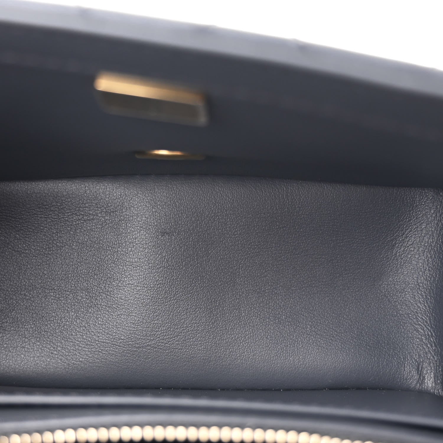 Lambskin Quilted Mini Pearl Crush Flap Dark Grey