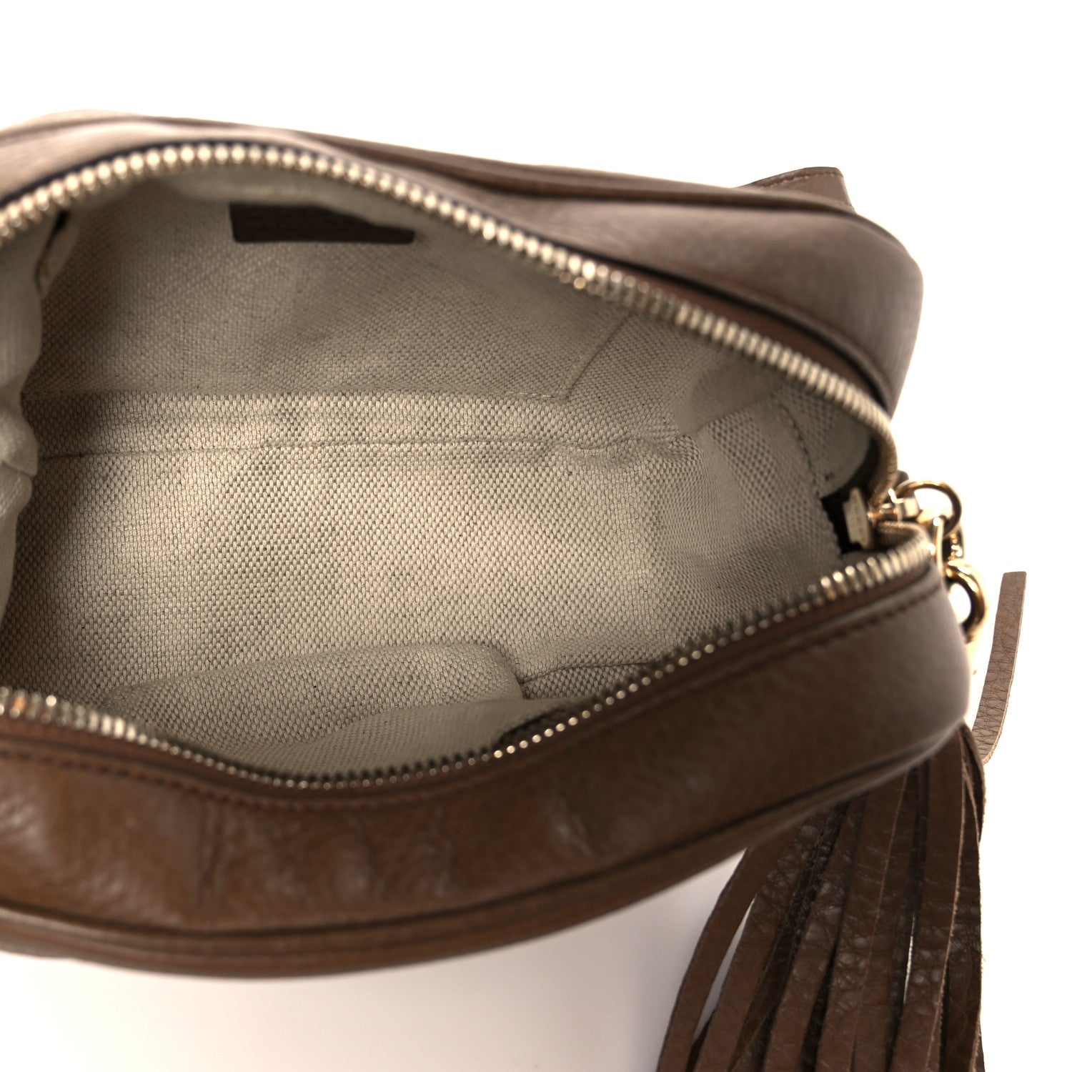 Pebbled Calfskin Small Soho Disco Bag Acero