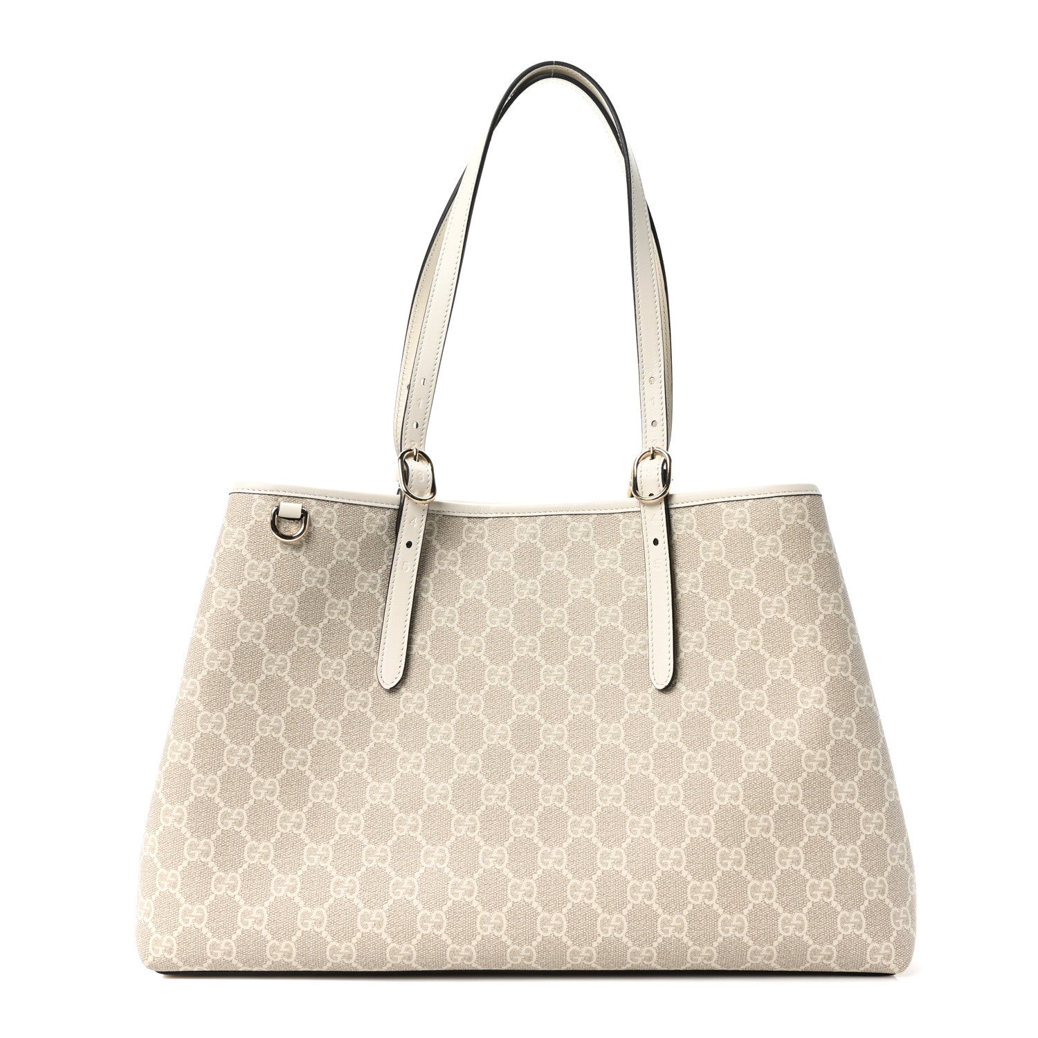 GG Supreme Monogram Emblem Large Tote Bag  Mystic White Oatmeal