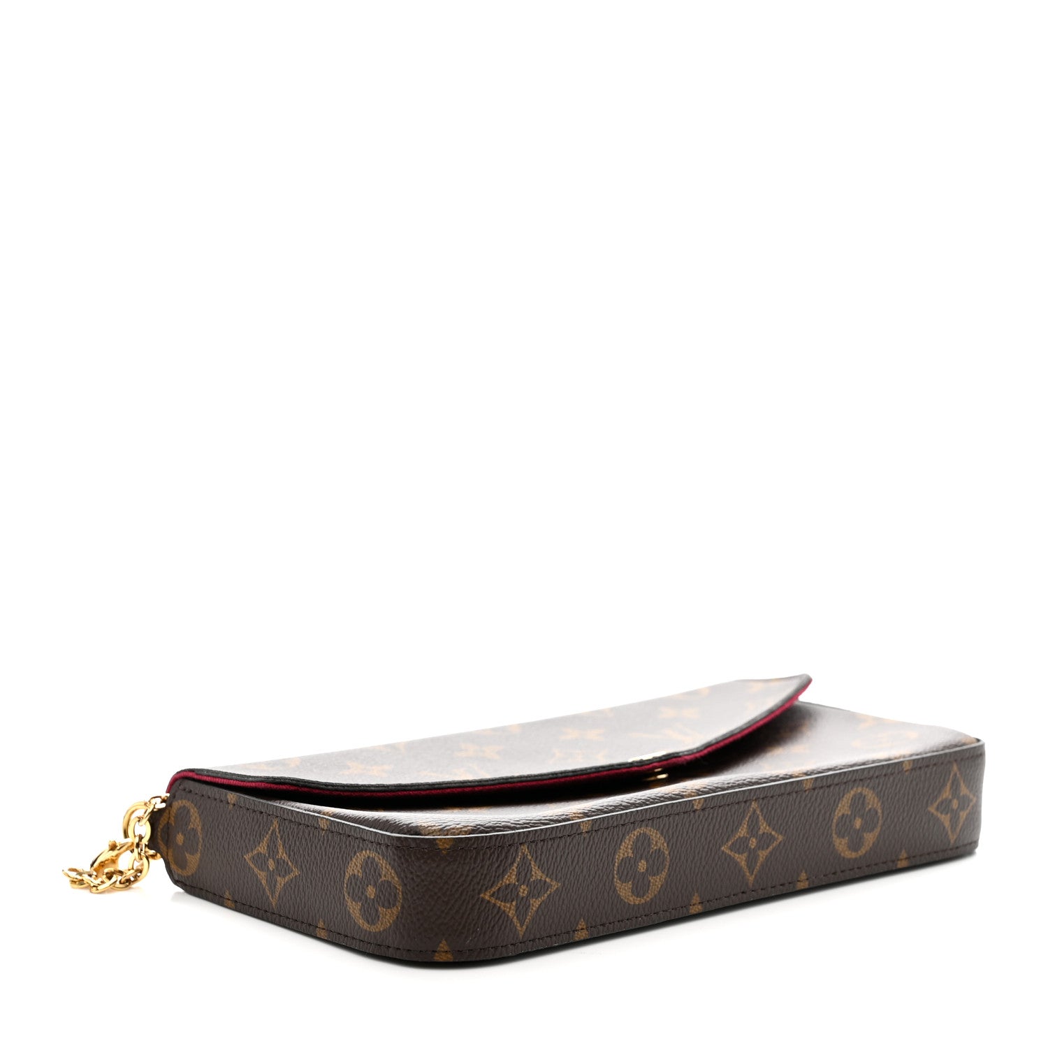 Monogram Pochette Felicie Chain Wallet Fuchsia