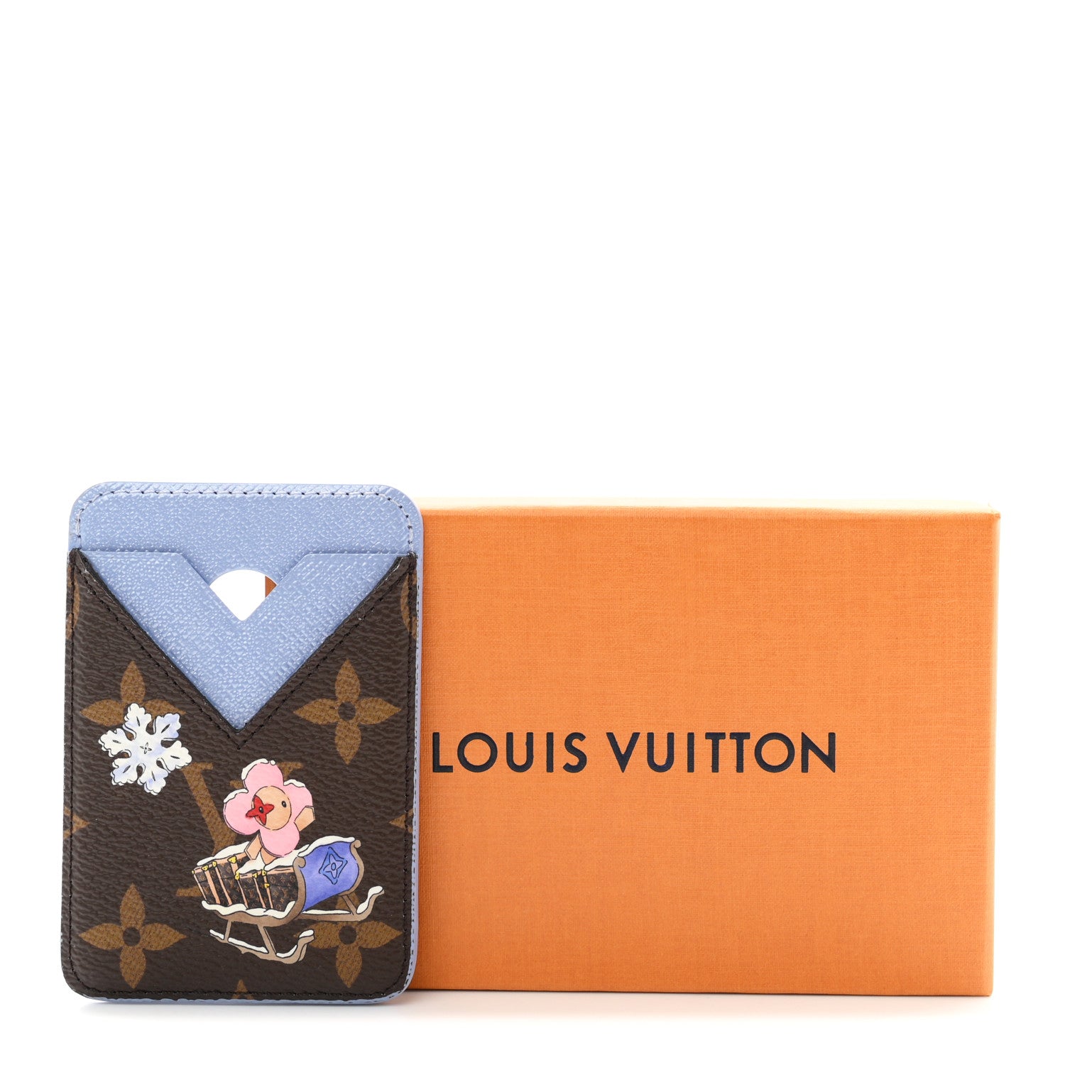 Monogram Magnet Vivienne Card Holder Blue Frost