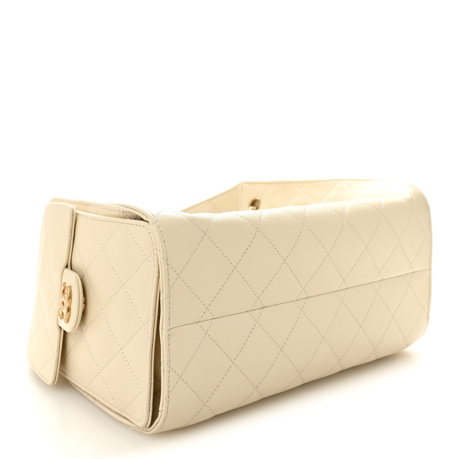 Caviar Quilted Small Chanel 25 Handbag Light Beige
