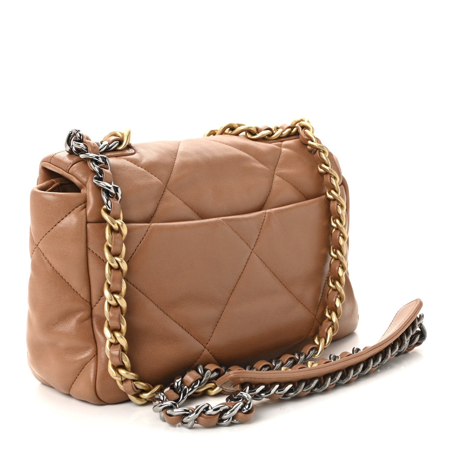 Lambskin Quilted Medium Chanel 19 Flap Brown