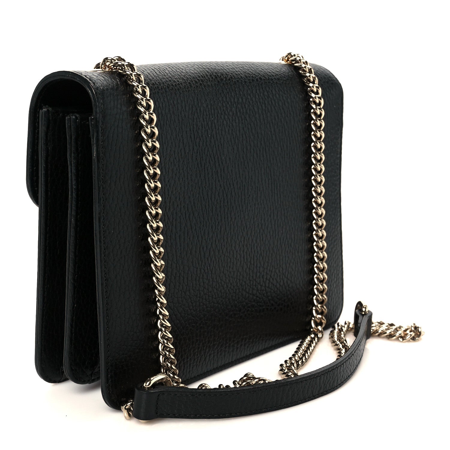 Dollar Calfskin Small Interlocking G Shoulder Bag Black