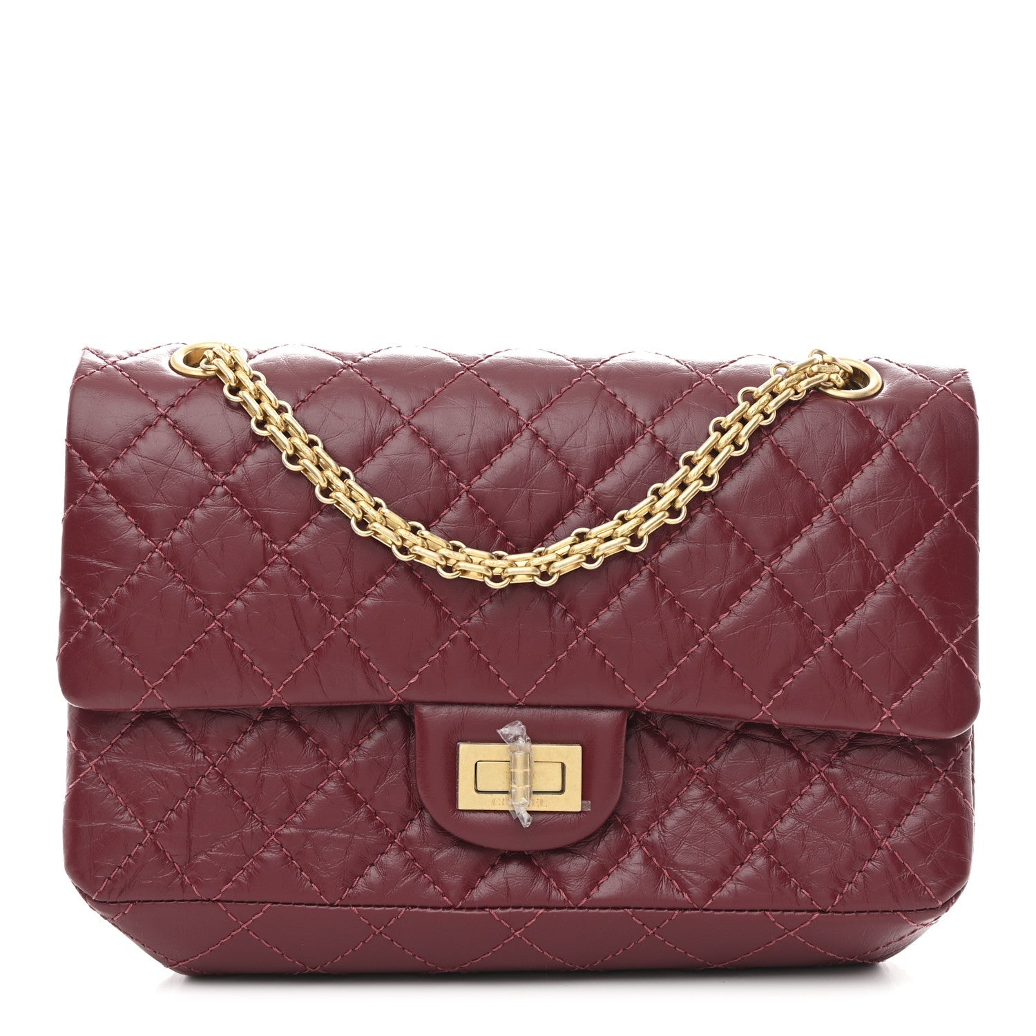 Aged Calfskin Quilted 2.55 Reissue 225 Flap Burgundy