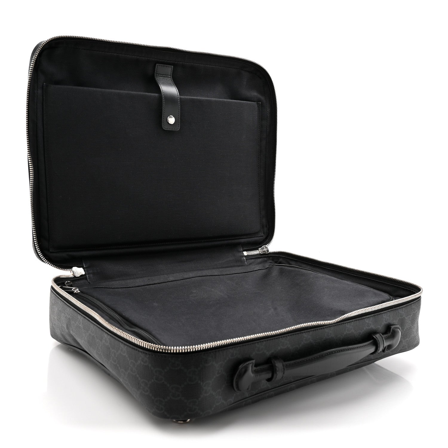 GG Supreme Monogram Briefcase Backpack Black Grey