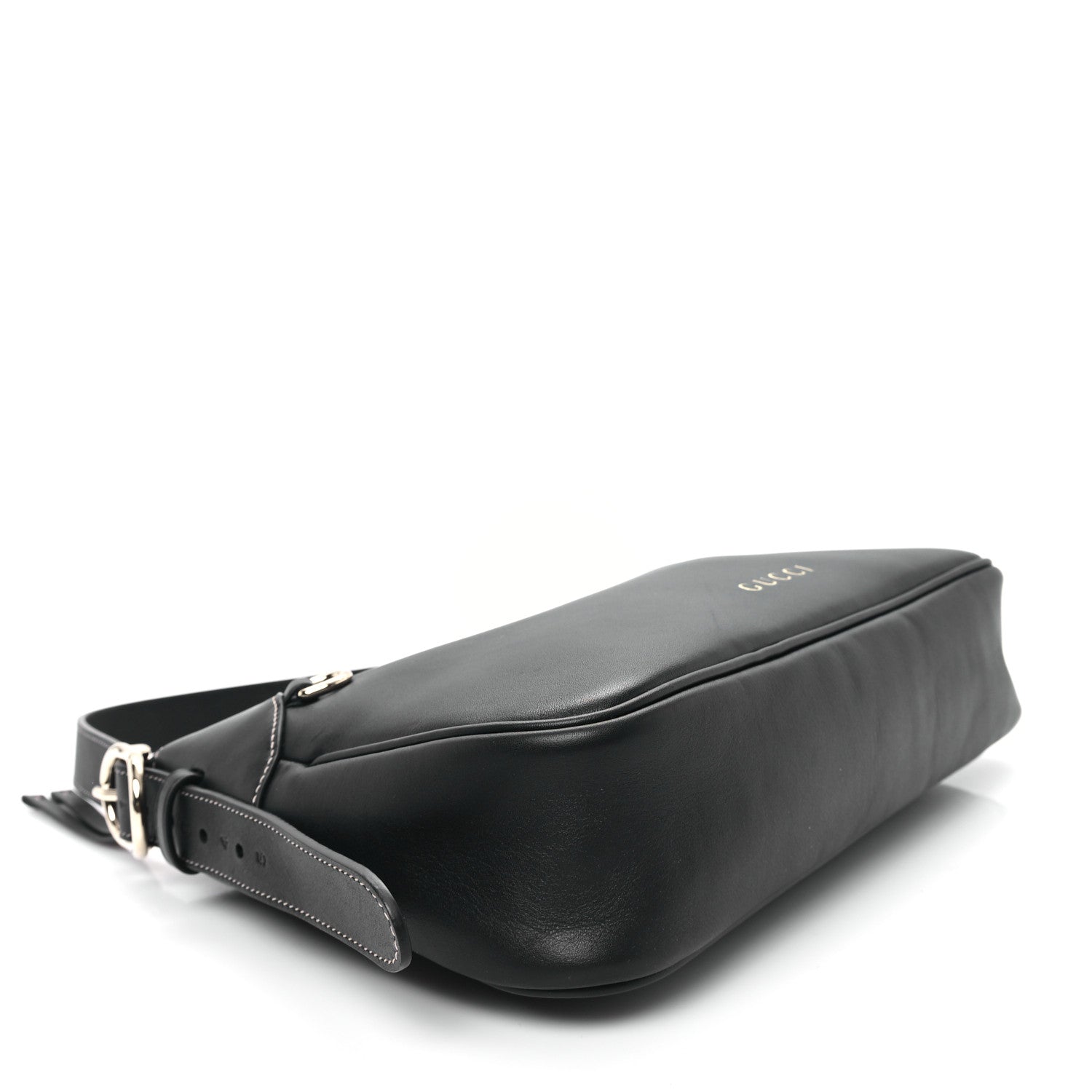 Calfskin Medium Emblem Shoulder Bag Black