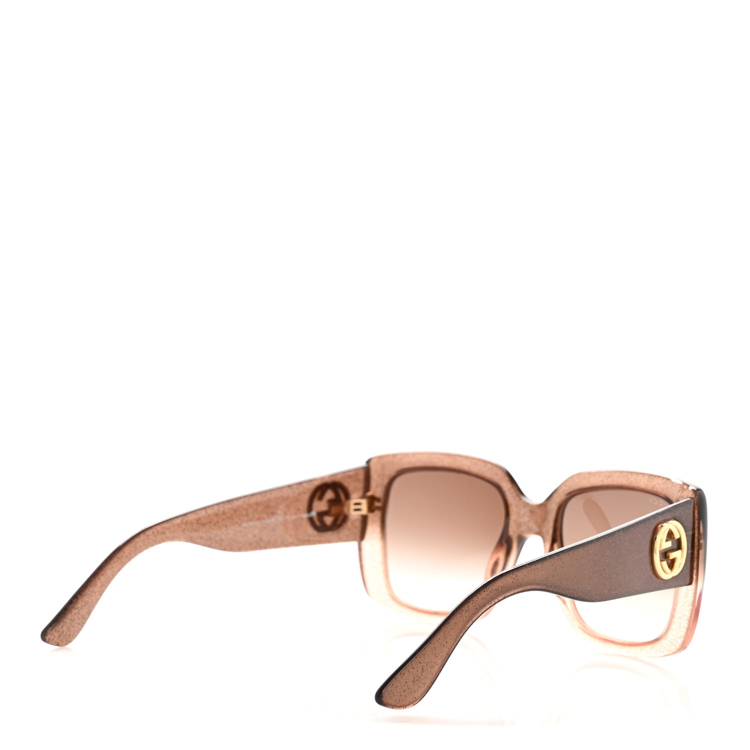 Glitter Acetate Square Frame Sunglasses GG3814S Brown
