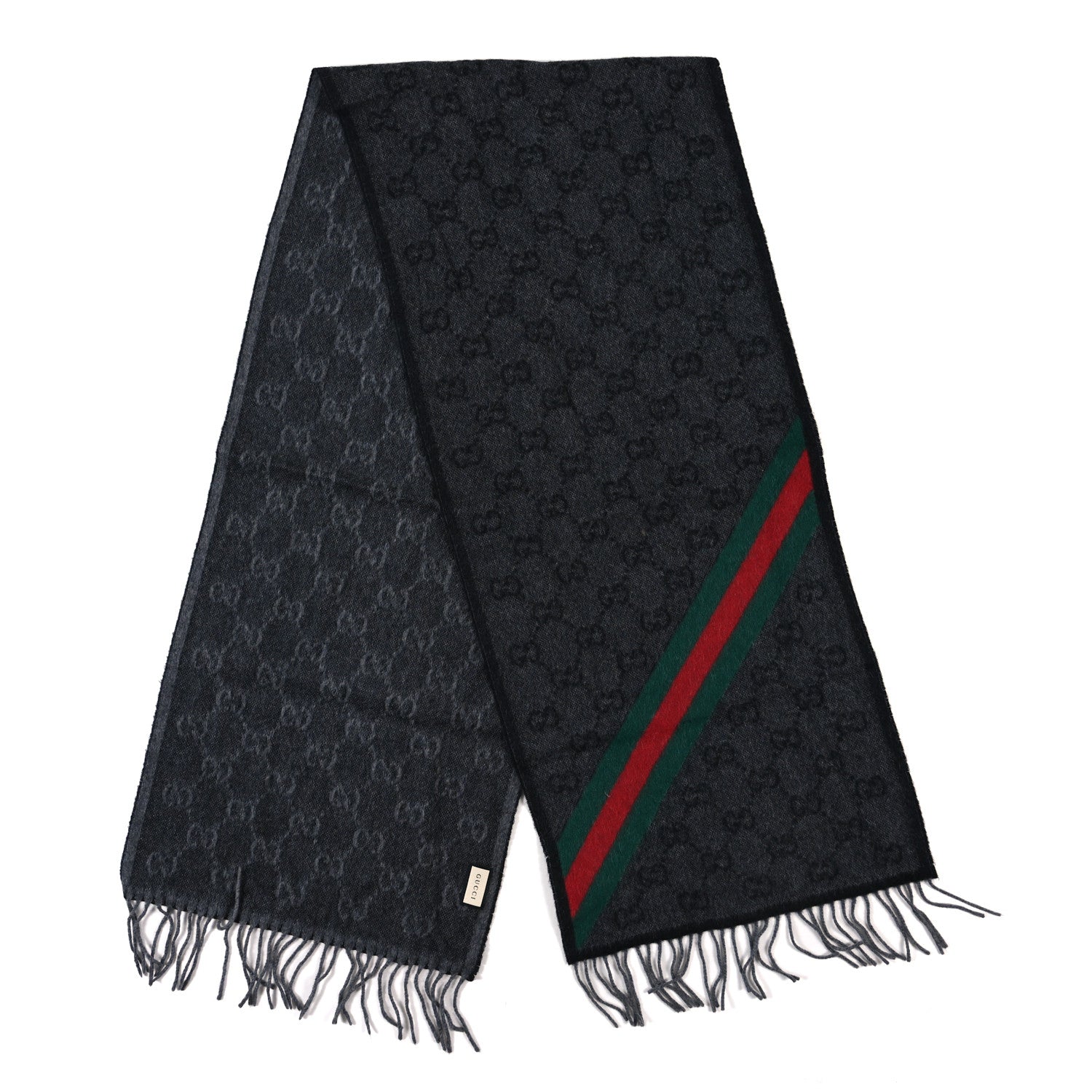 Wool Alpaca Monogram Web New Nikky Scarf Grey